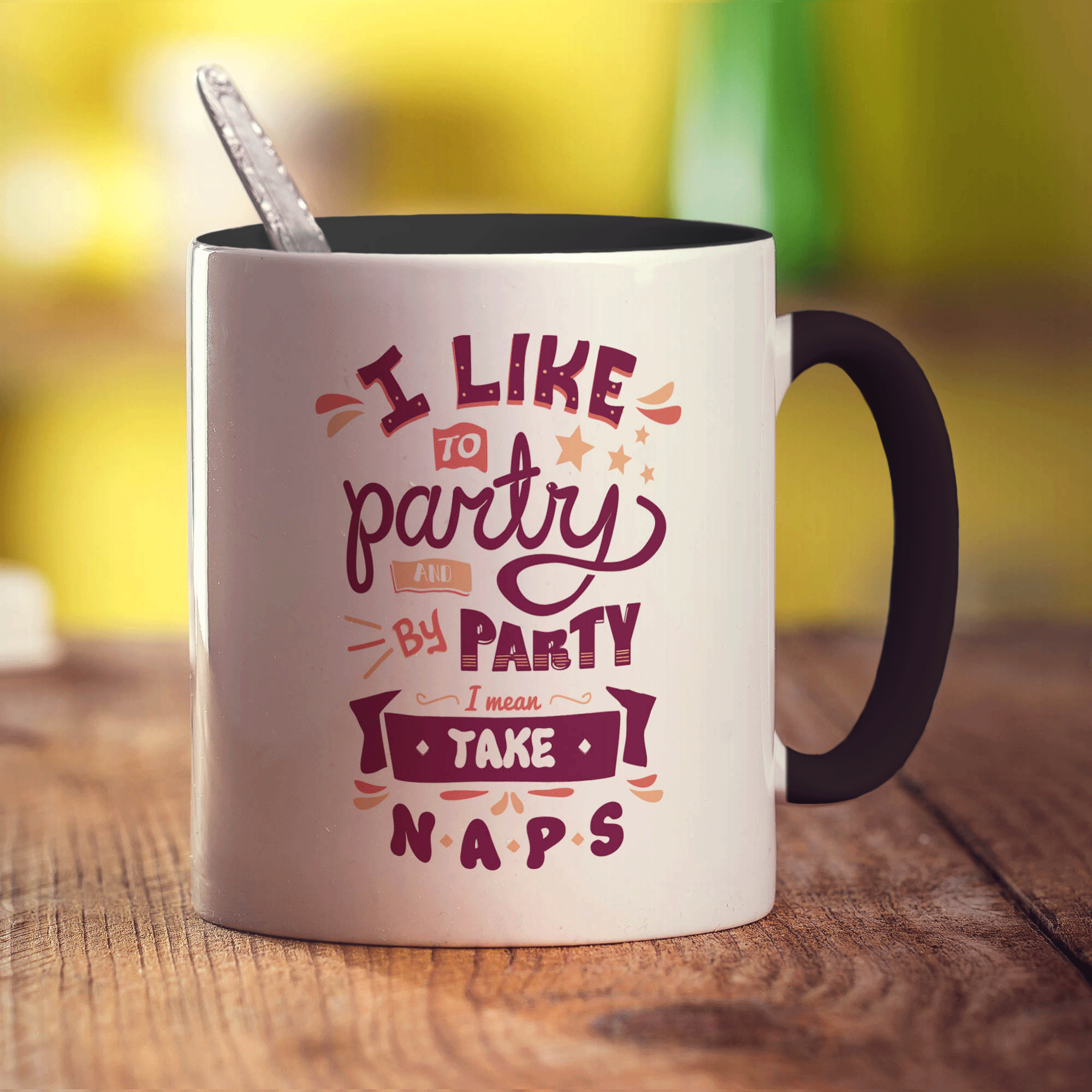 I Like to Party and By Party I Mean Take Naps Mug - Standard 330ml (11oz) / Black