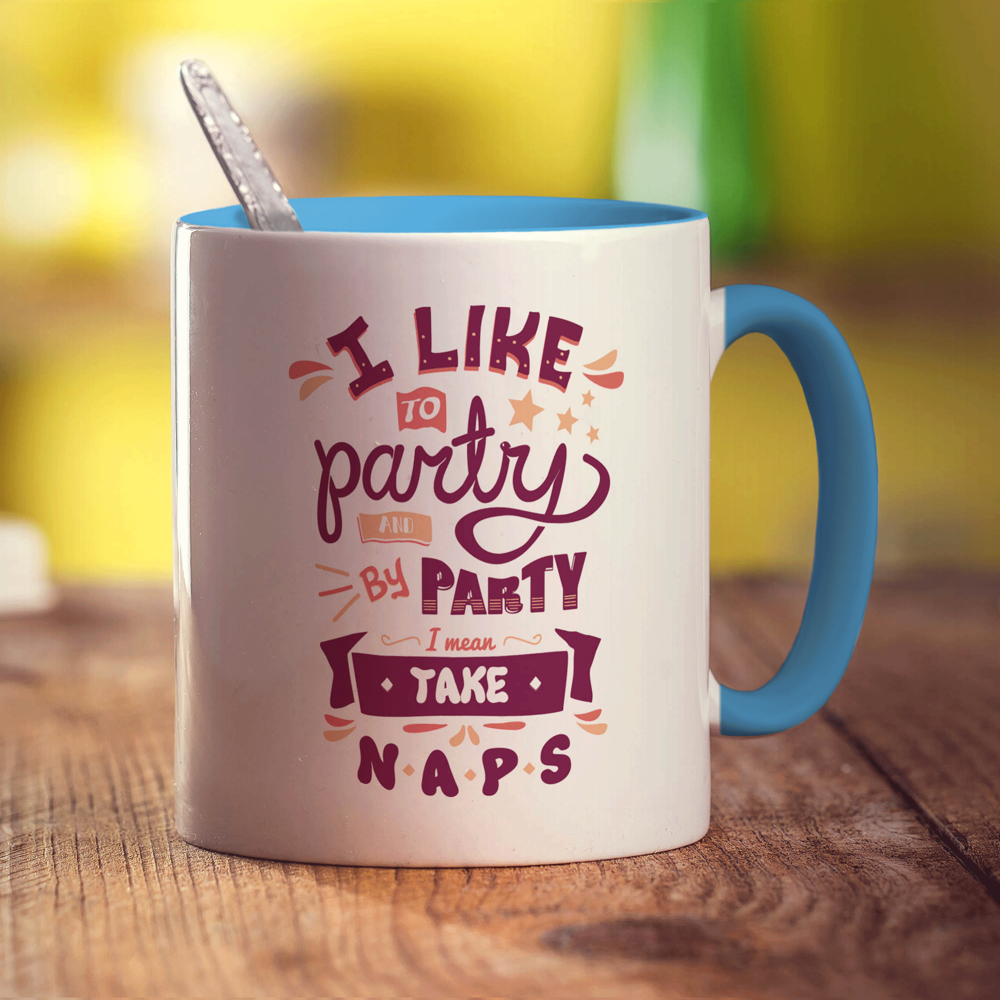 I Like to Party and By Party I Mean Take Naps Mug - Standard 330ml (11oz) / Blue