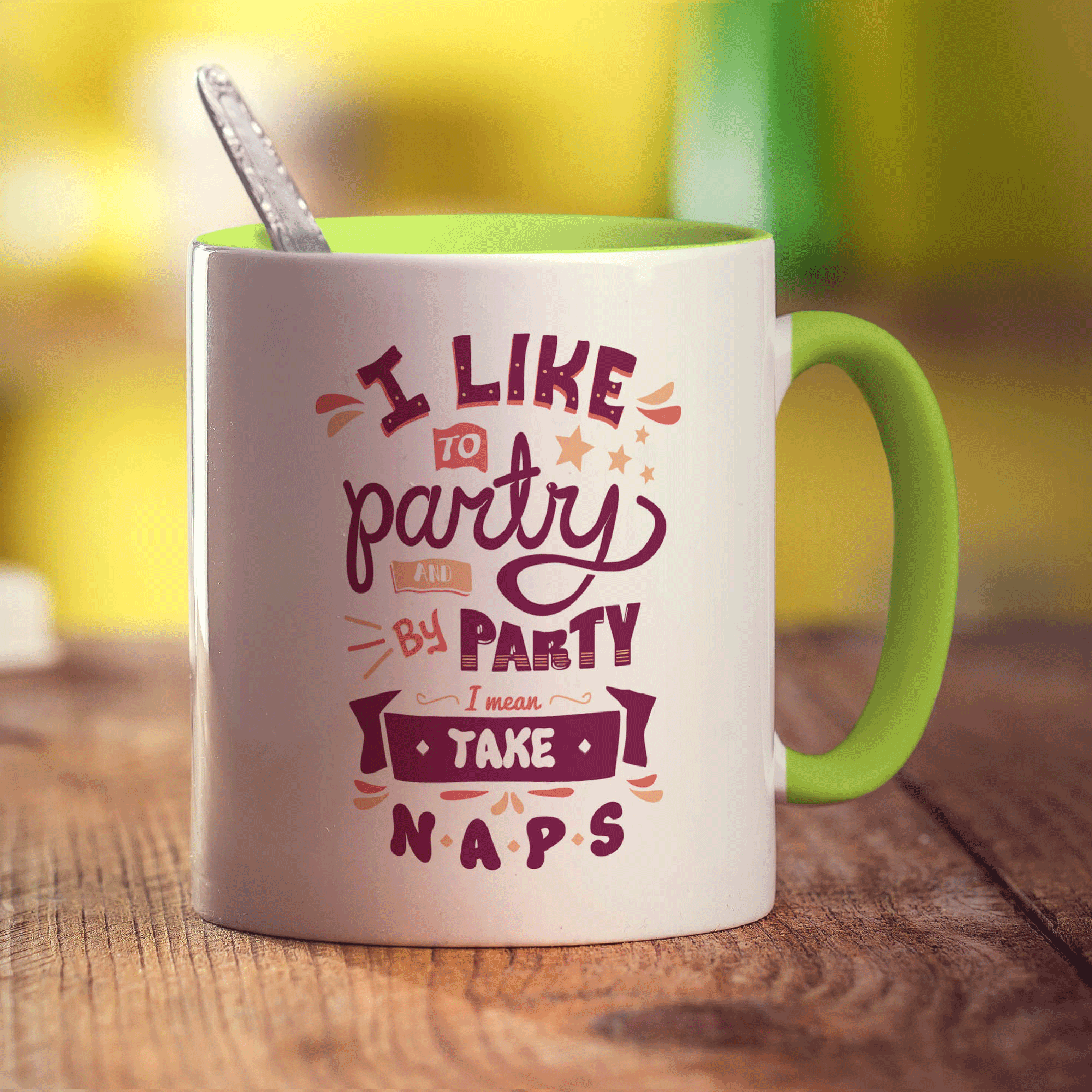 I Like to Party and By Party I Mean Take Naps Mug - Standard 330ml (11oz) / Green