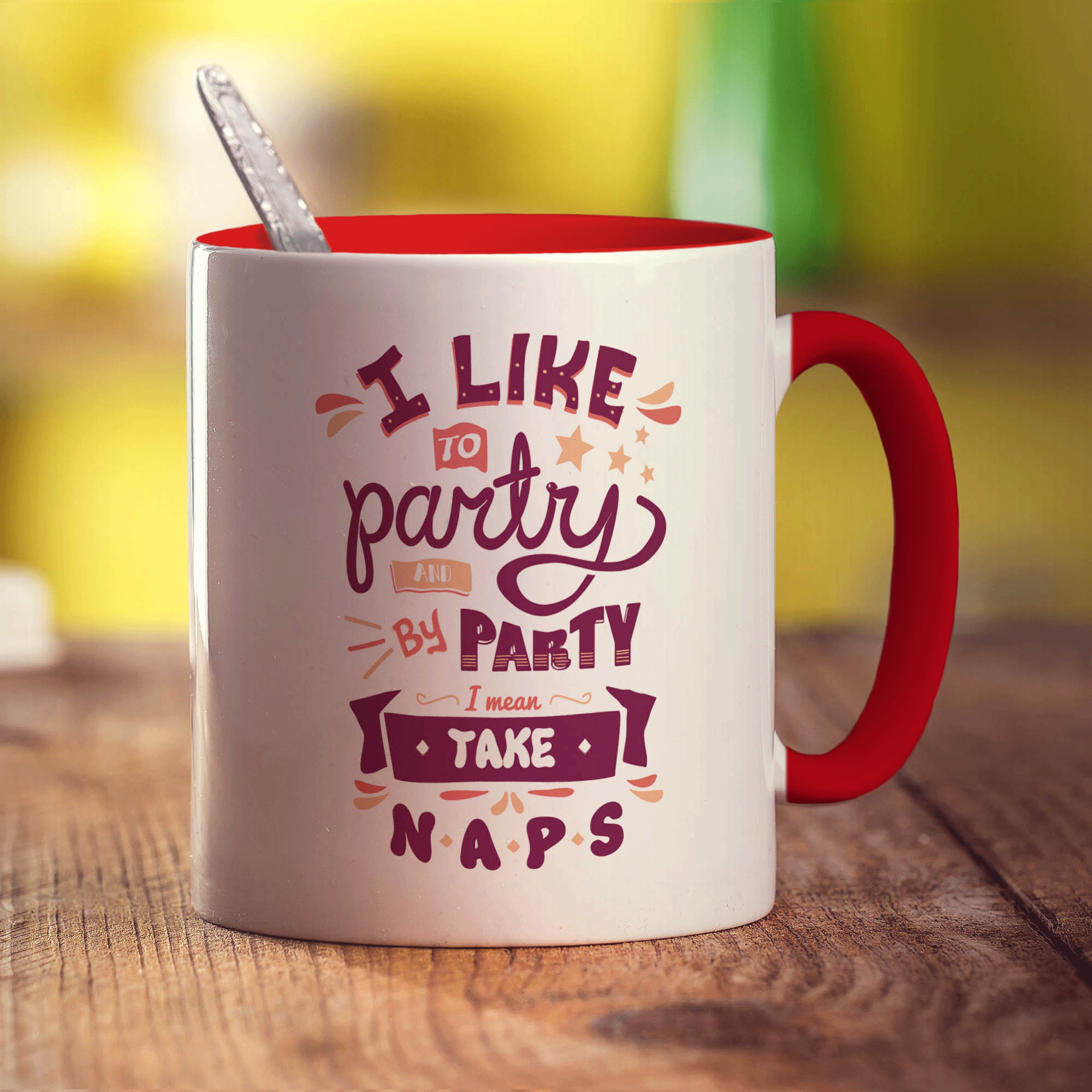 I Like to Party and By Party I Mean Take Naps Mug - Standard 330ml (11oz) / Red