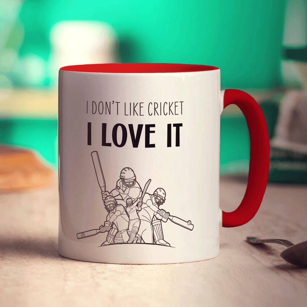 I Don't Like Cricket I Love It Mug - Standard 330ml (11oz) / Red