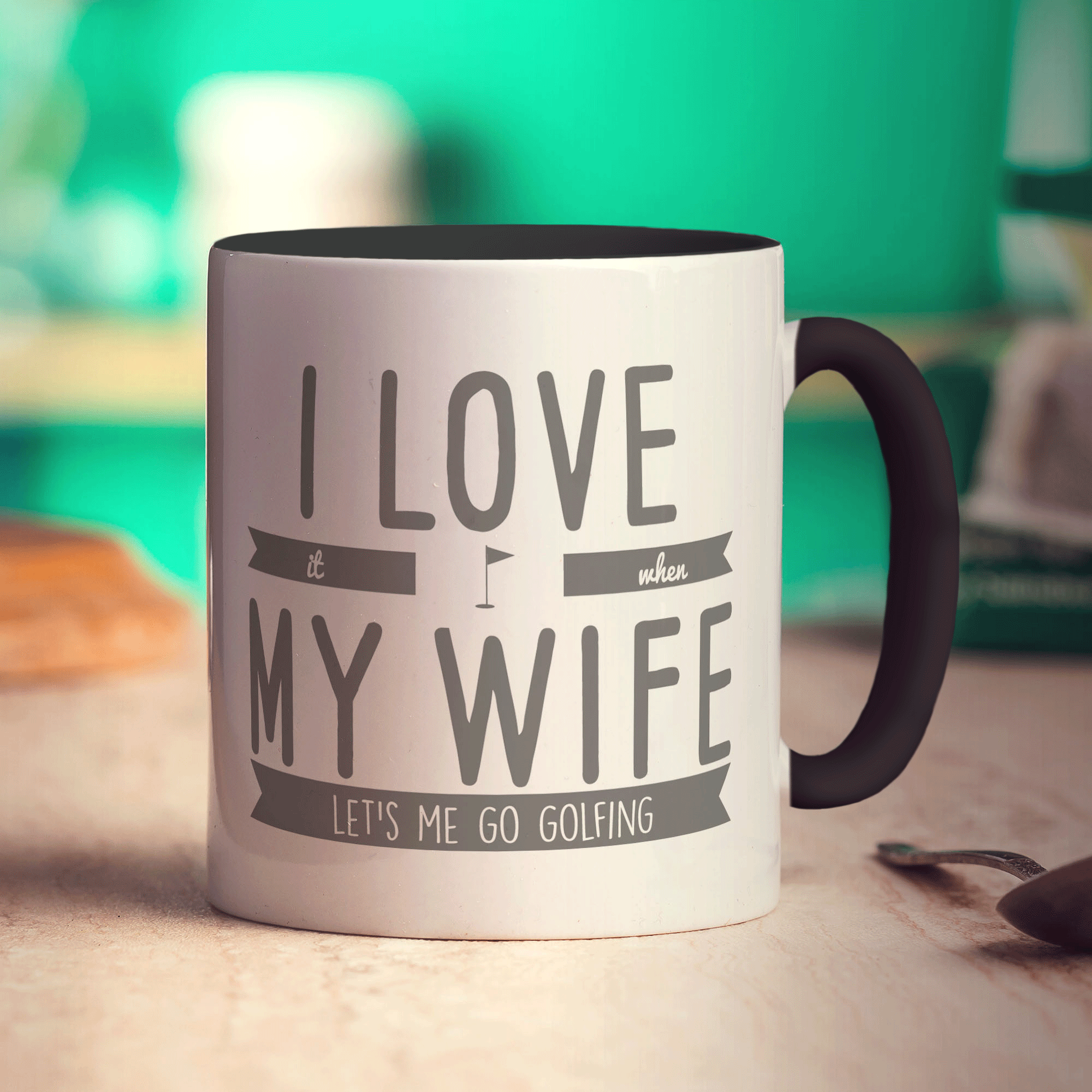 I Love it When My Wife Let's Me Go Golfing Mug - Standard 330ml (11oz) / Black