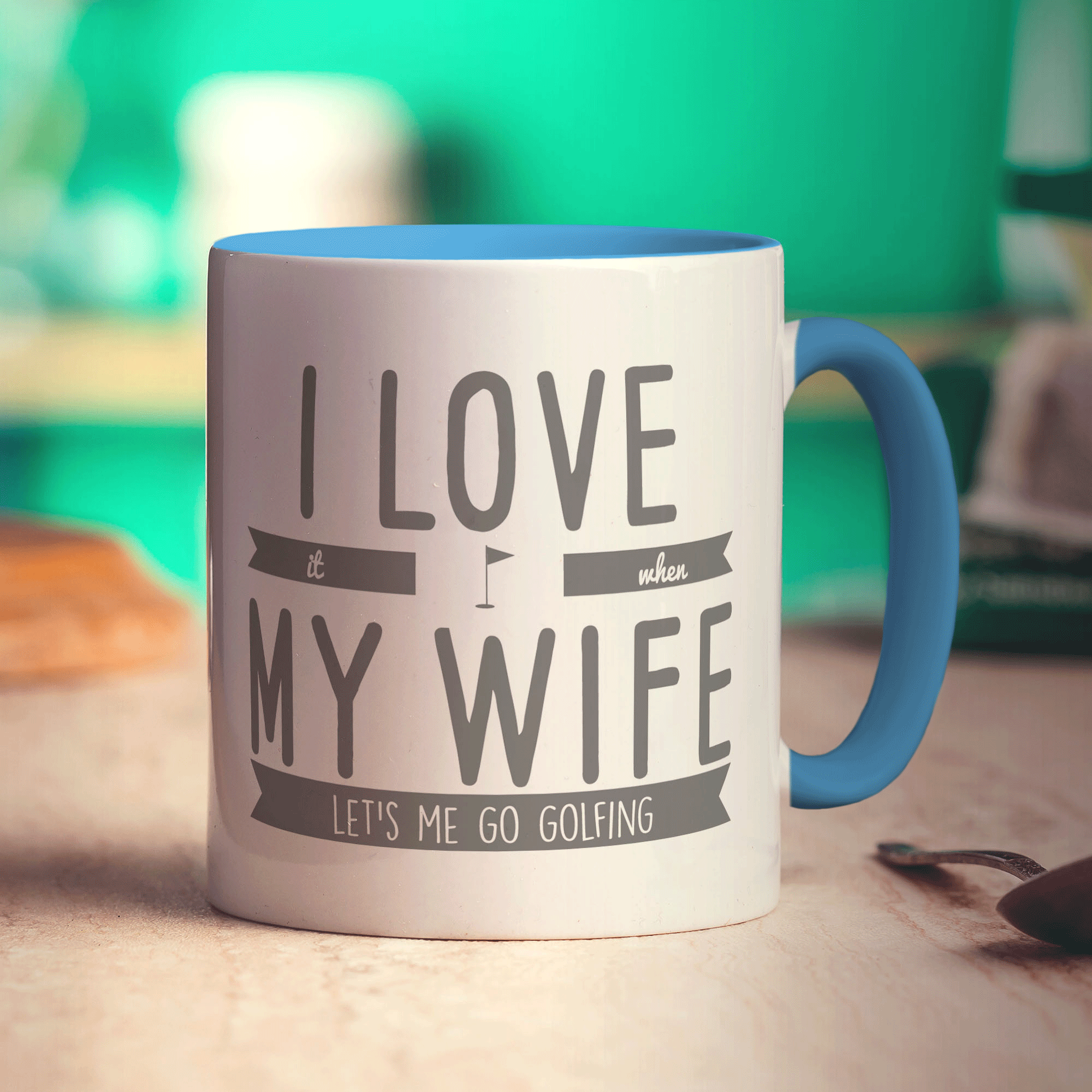 I Love it When My Wife Let's Me Go Golfing Mug - Standard 330ml (11oz) / Blue