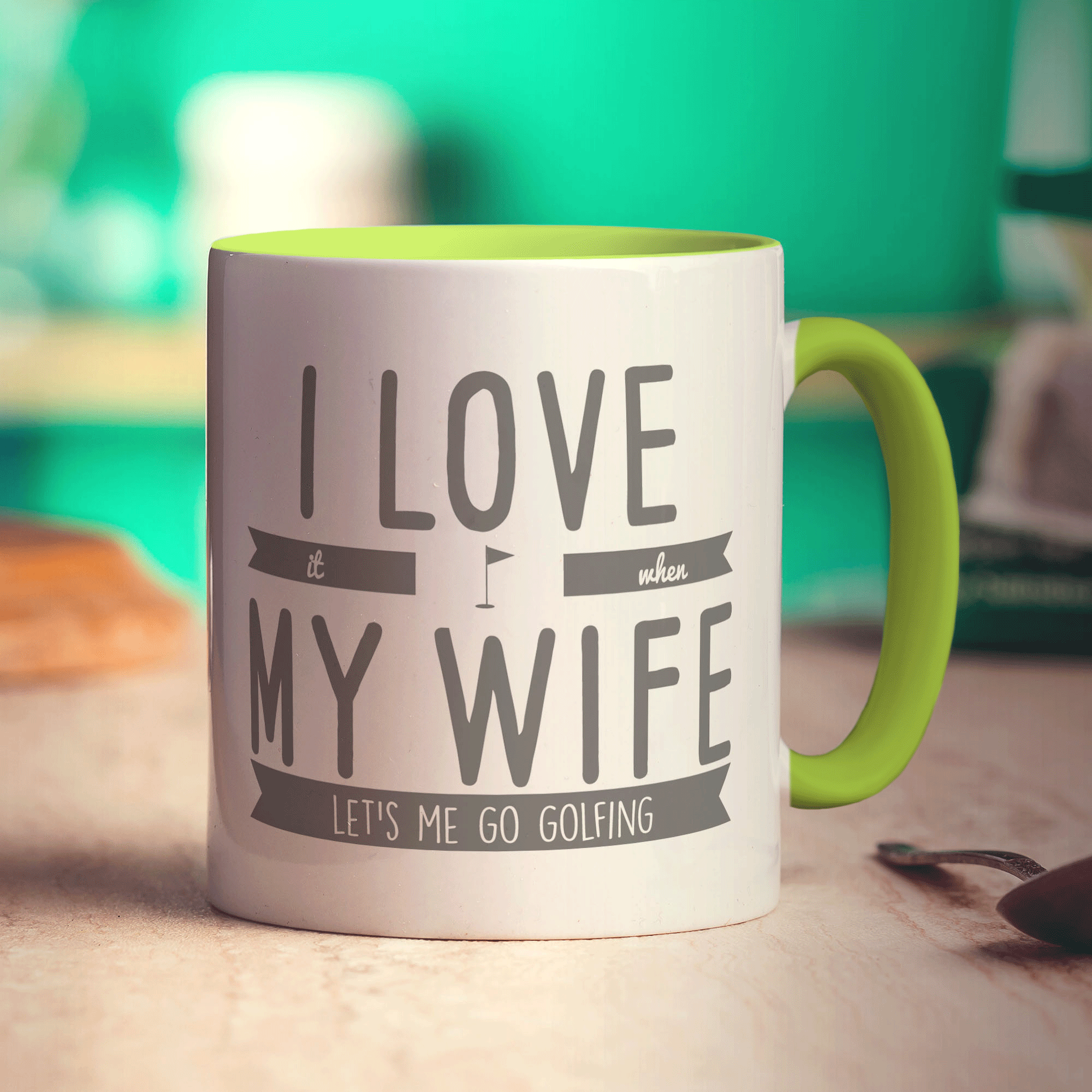 I Love it When My Wife Let's Me Go Golfing Mug - Standard 330ml (11oz) / Green