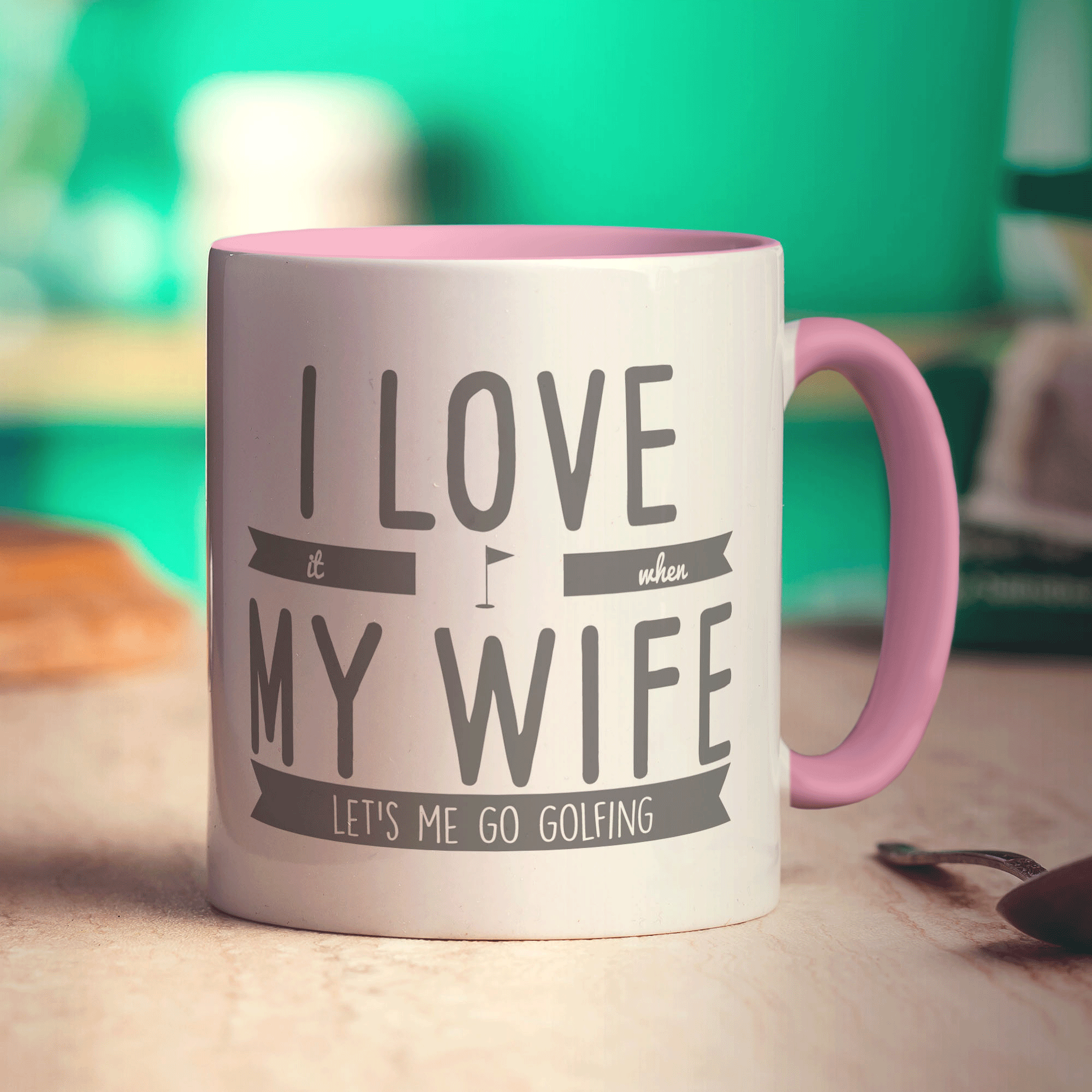 I Love it When My Wife Let's Me Go Golfing Mug - Standard 330ml (11oz) / Pink