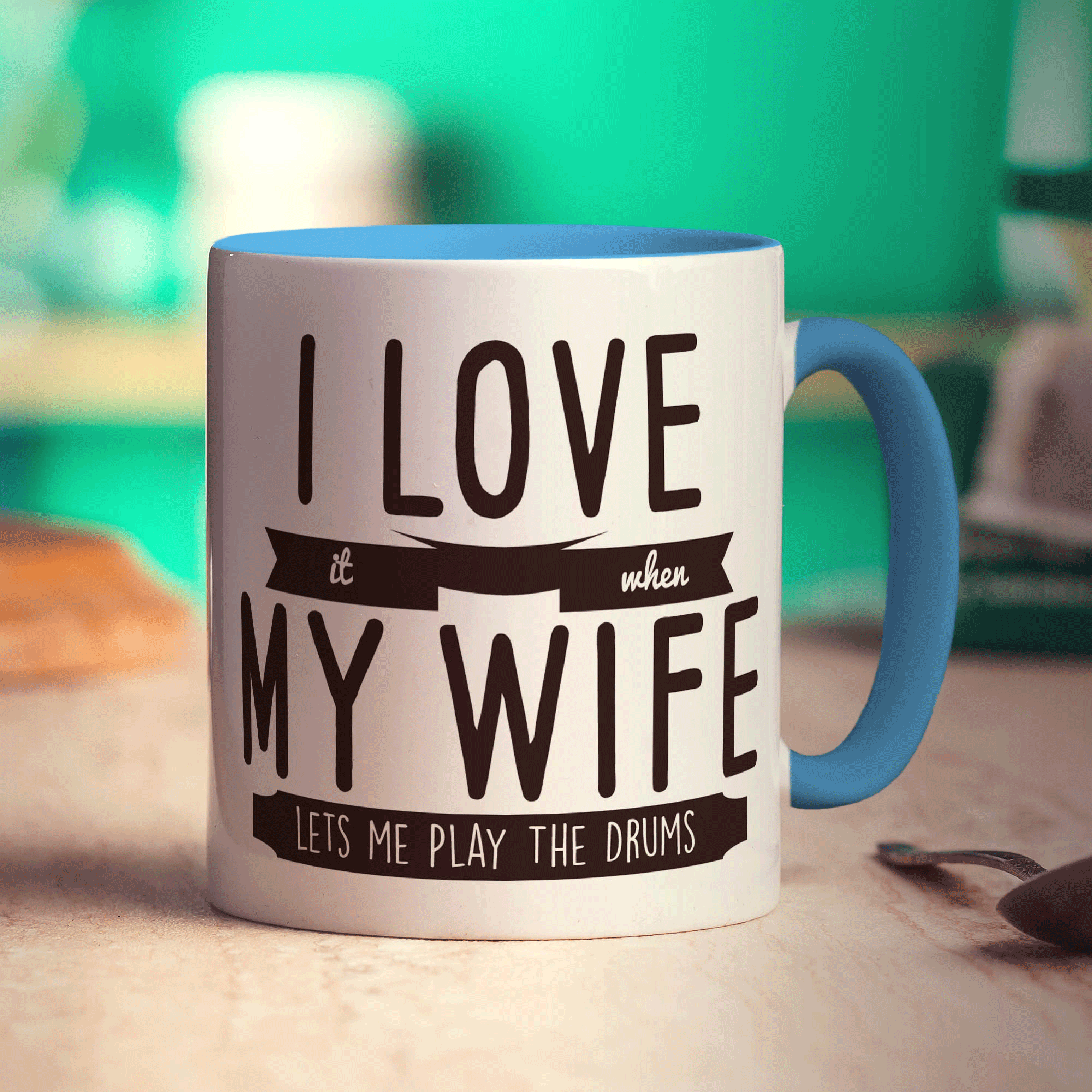 I Love it When My Wife Lets Me Play The Drums Mug - Standard 330ml (11oz) / Blue