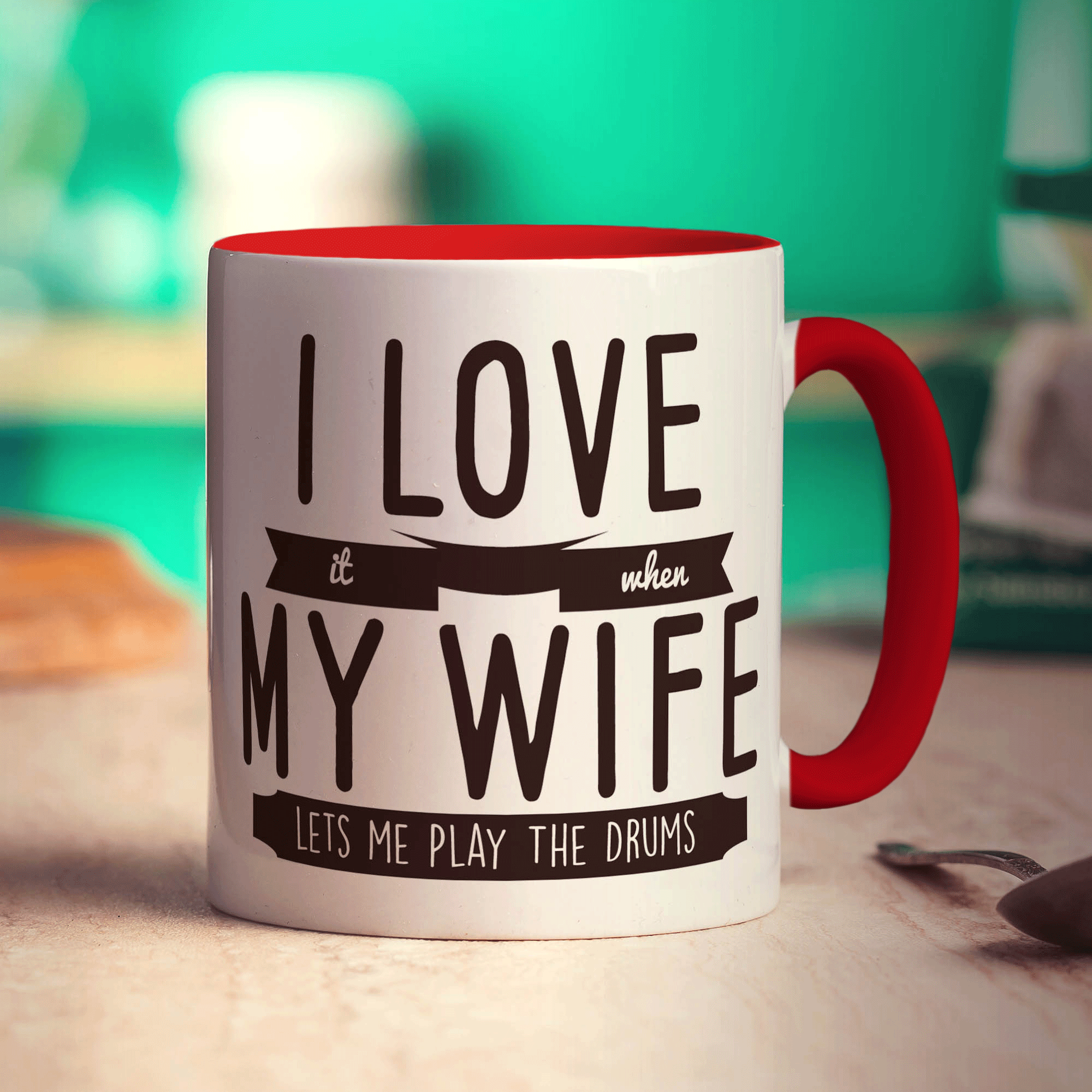 I Love it When My Wife Lets Me Play The Drums Mug - Standard 330ml (11oz) / Red