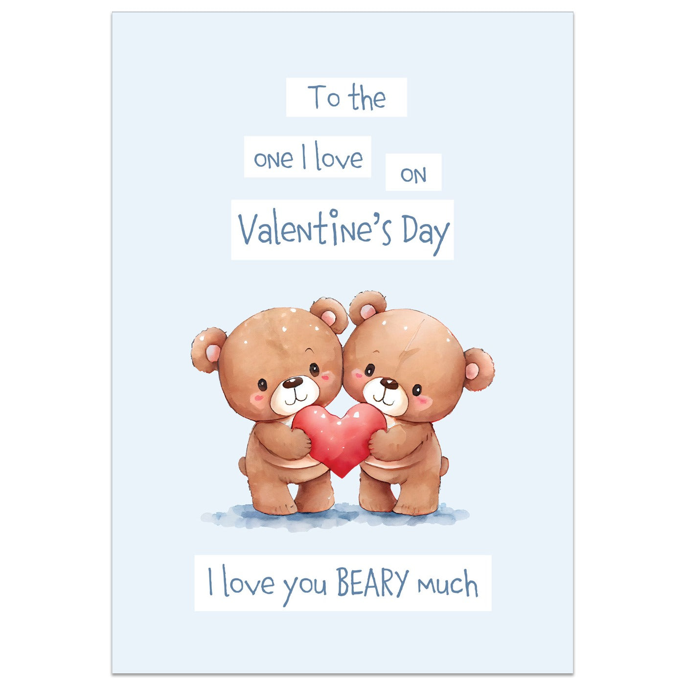 I Love You Beary Much Valentine's Card