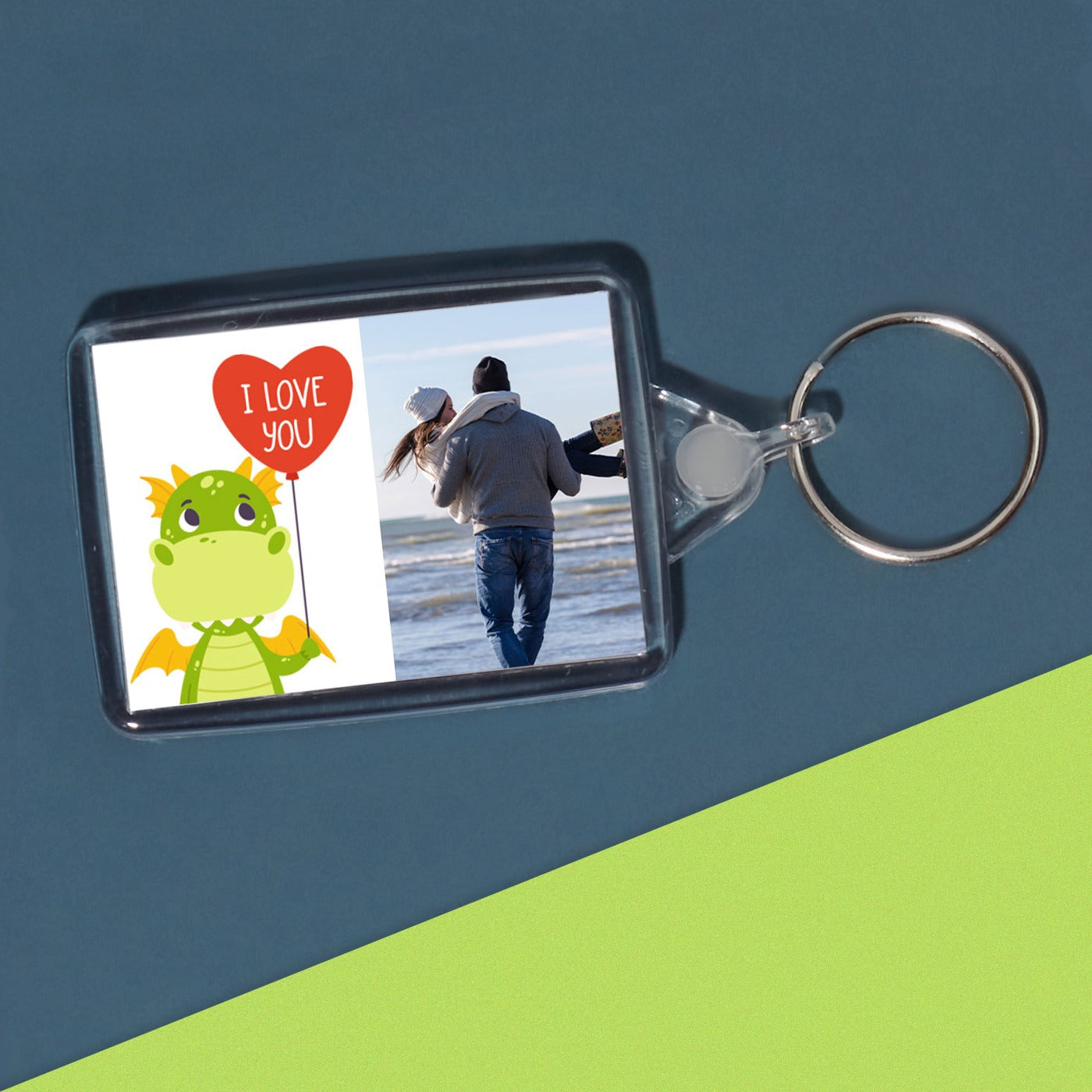 I Love You Dinosaur Photo Keyring