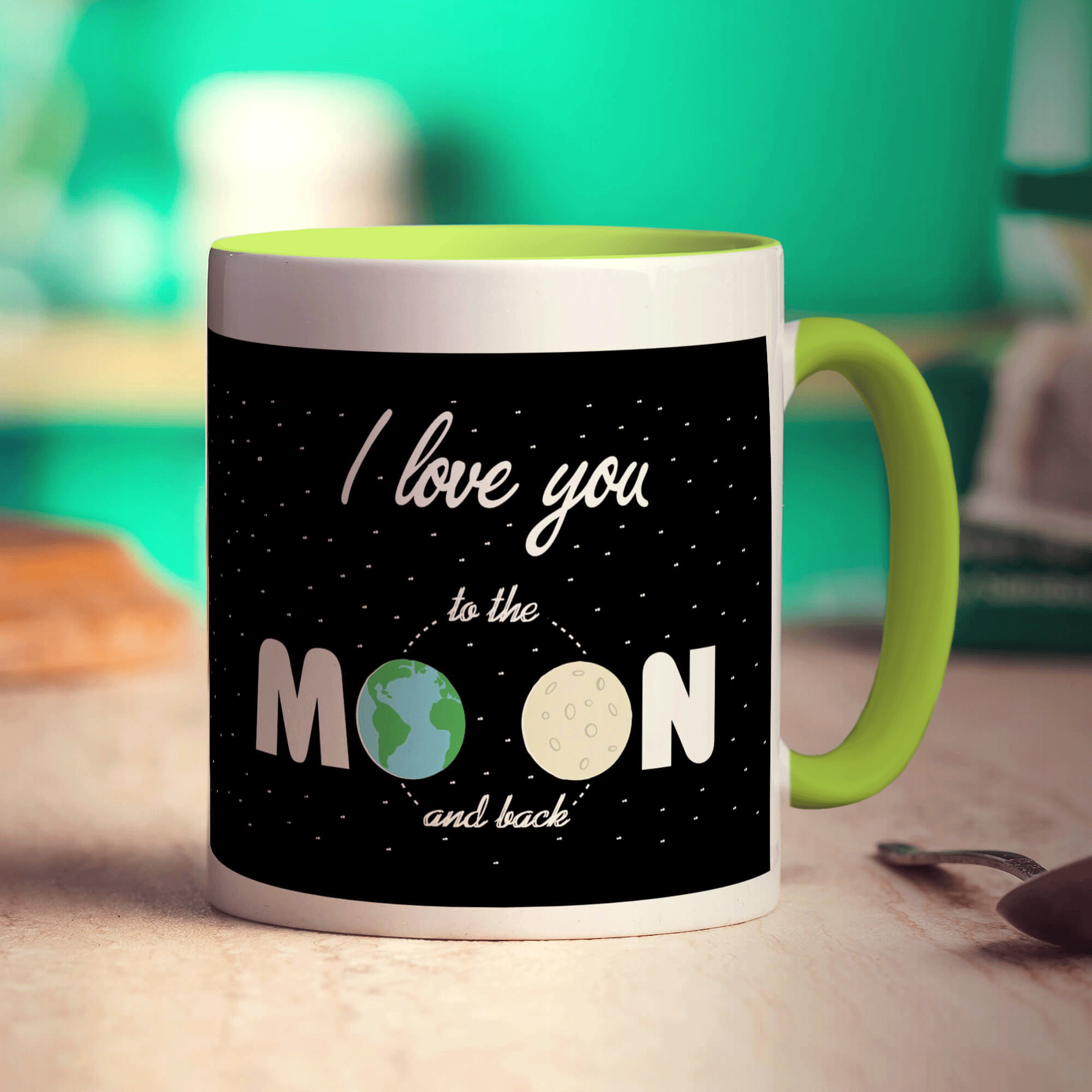 I Love You To The Moon And Back Mug - Standard 330ml (11oz) / Green