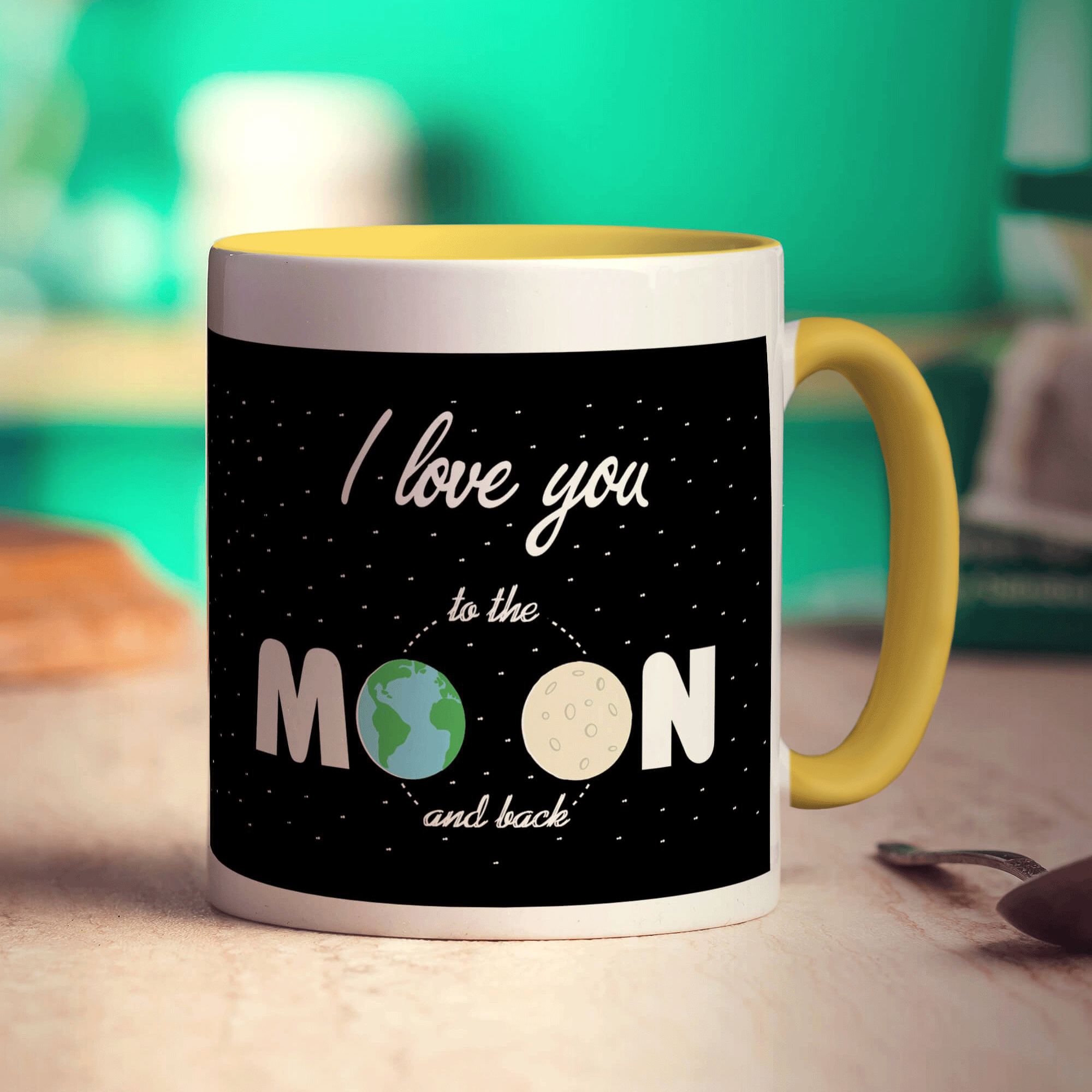 I Love You To The Moon And Back Mug - Standard 330ml (11oz) / Yellow