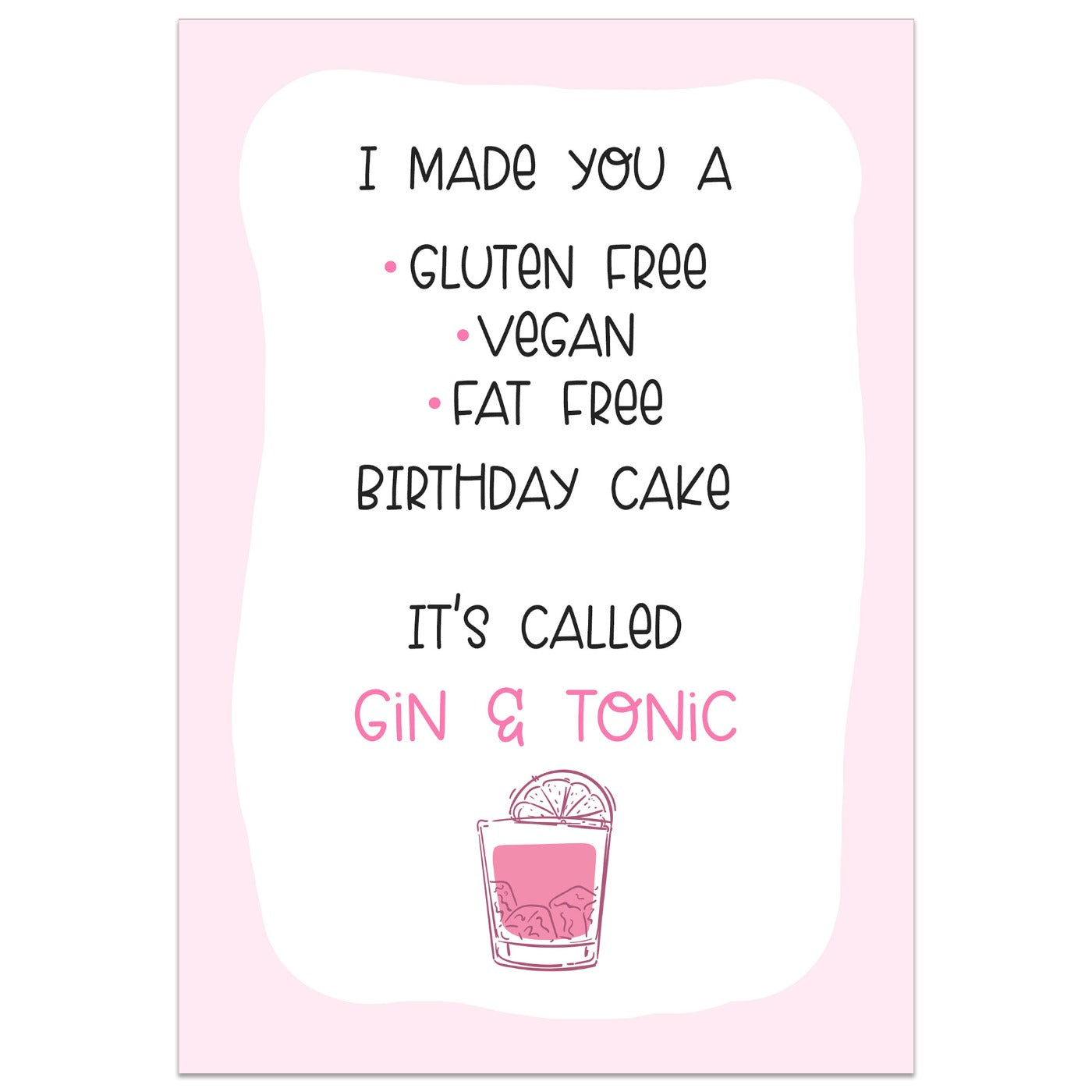 I Made You a Cake It's Called Gin and Tonic Card