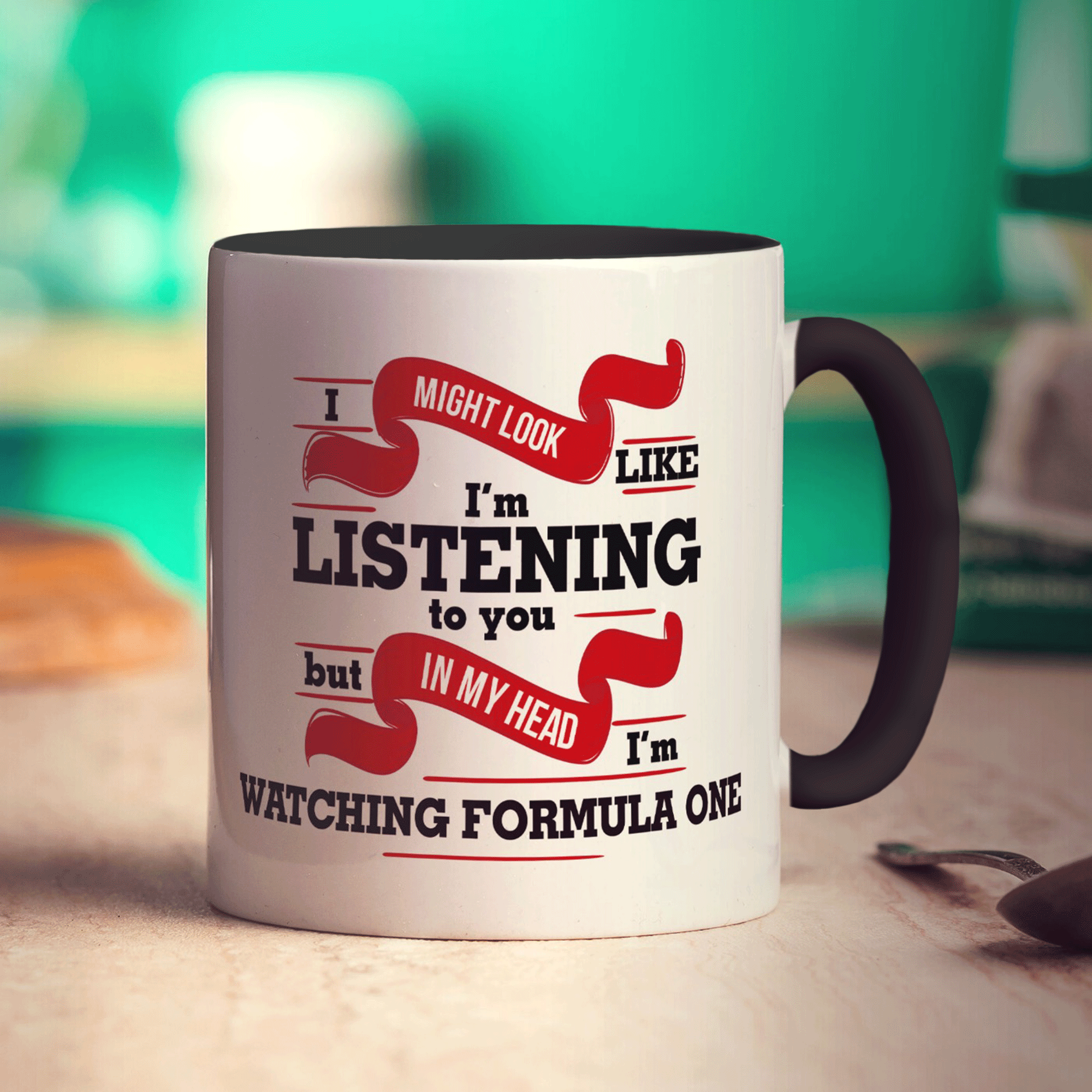 I Might Look Like I'm Listening But In My Head I'm Watching Formula One Mug - Standard 330ml (11oz) / Black