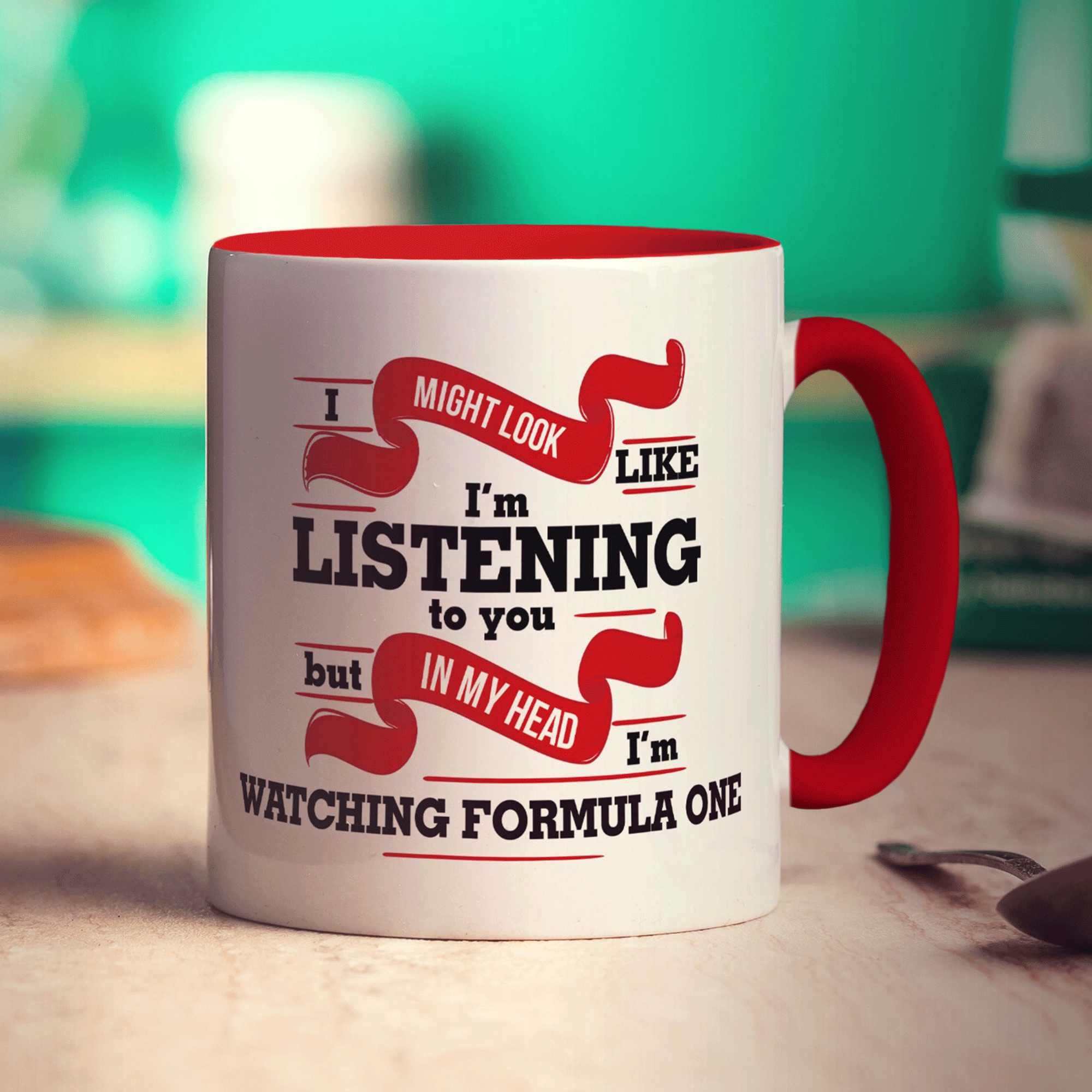 I Might Look Like I'm Listening But In My Head I'm Watching Formula One Mug - Standard 330ml (11oz) / Red