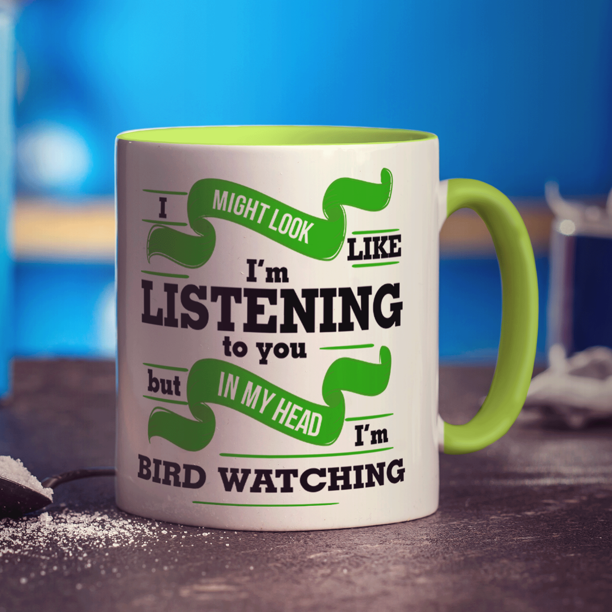 I Might Look Like I'm Listening to you But In My Head I'm Bird Watching Mug - Standard 330ml (11oz) / Green