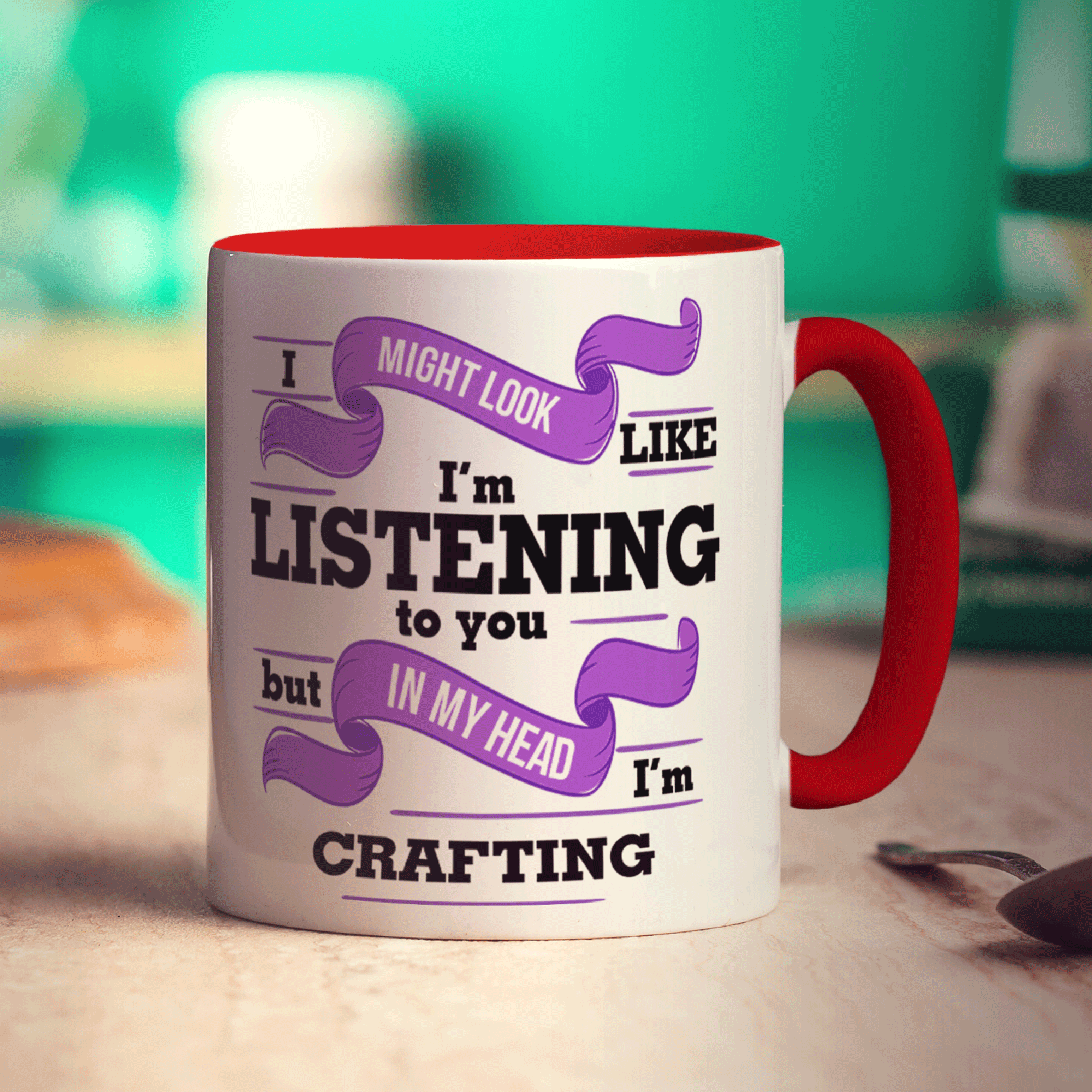 I Might Look Like I'm Listening to you But In My Head I'm Crafting Mug - Standard 330ml (11oz) / Red