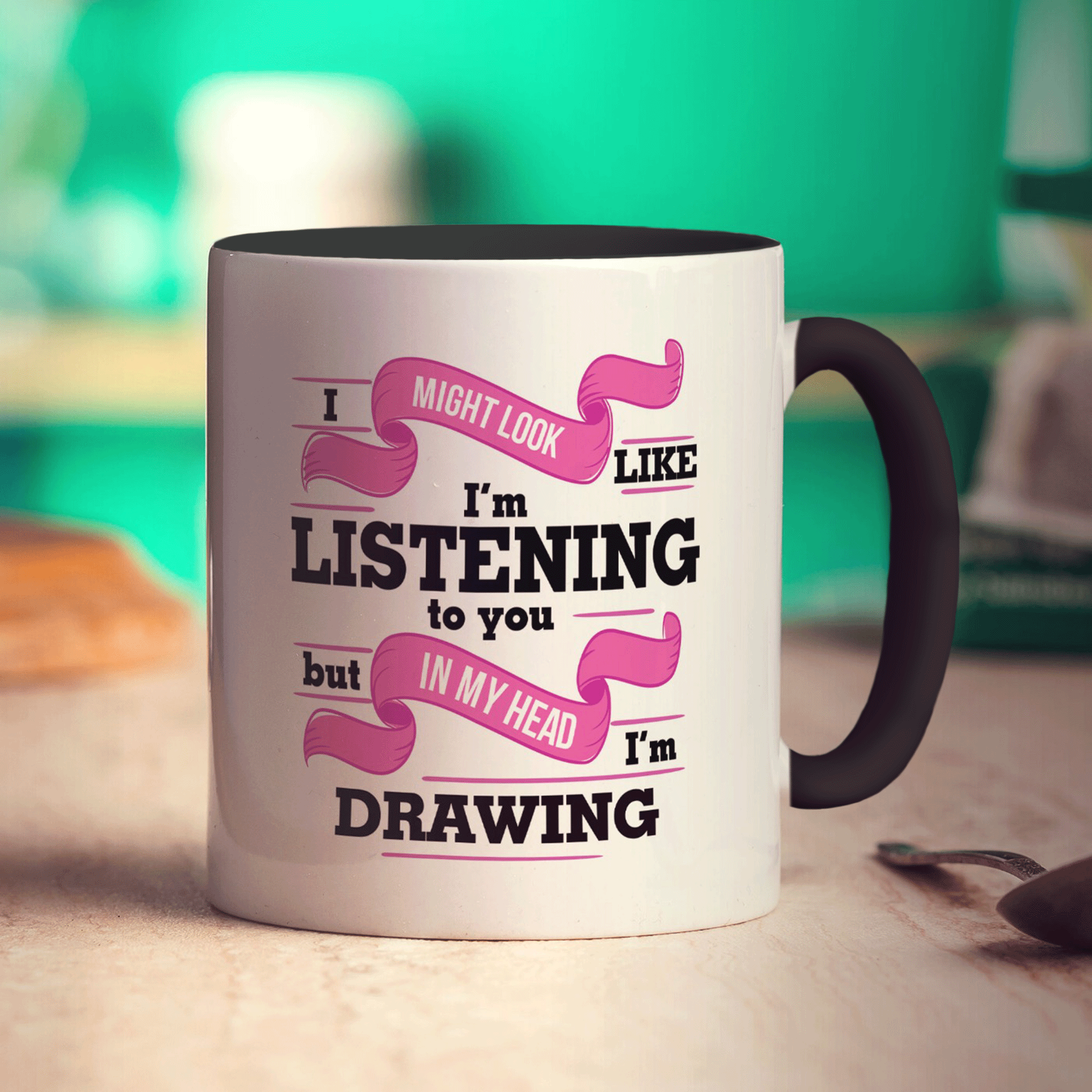 I Might Look Like I'm Listening to you But In My Head I'm Drawing Mug - Standard 330ml (11oz) / Black