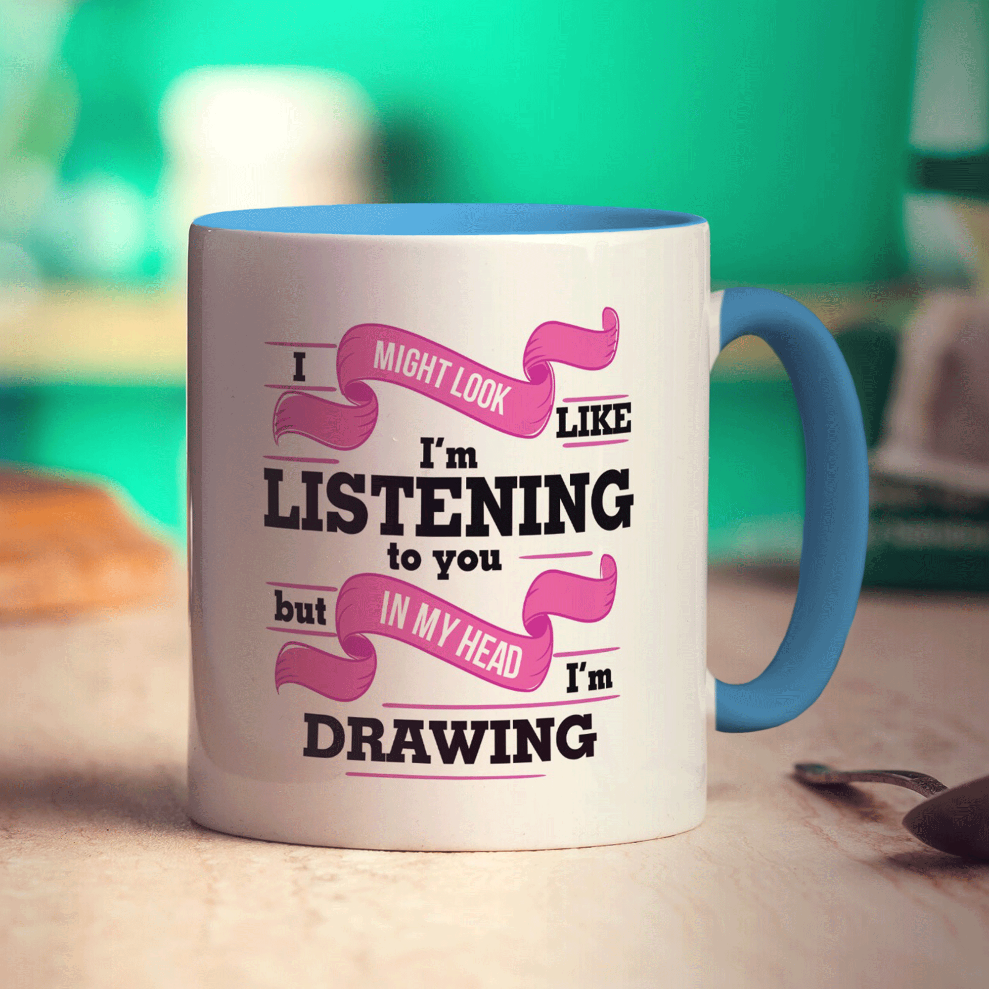 I Might Look Like I'm Listening to you But In My Head I'm Drawing Mug - Standard 330ml (11oz) / Blue