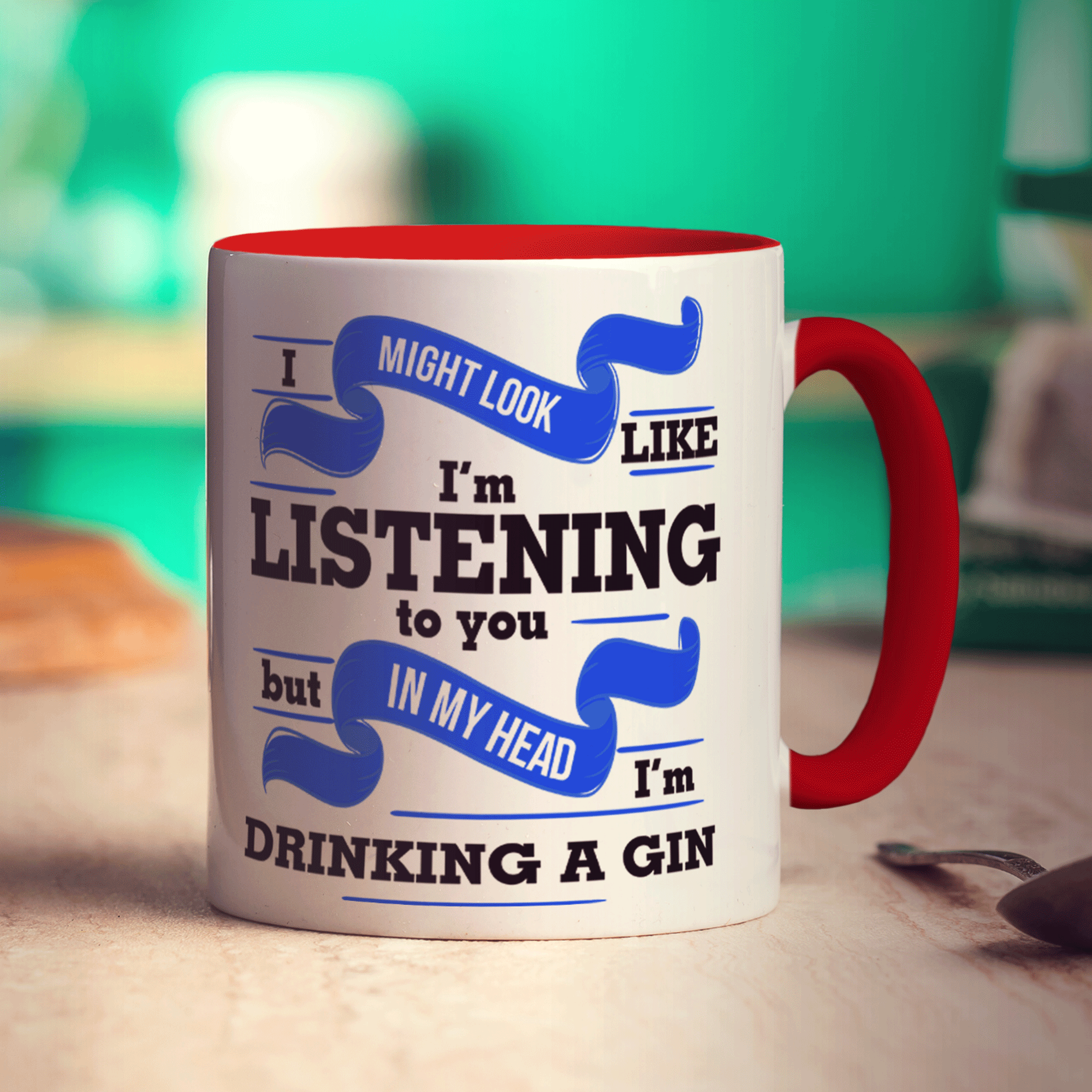 I Might Look Like I'm Listening to you But In My Head I'm Drinking Gin Mug - Standard 330ml (11oz) / Red