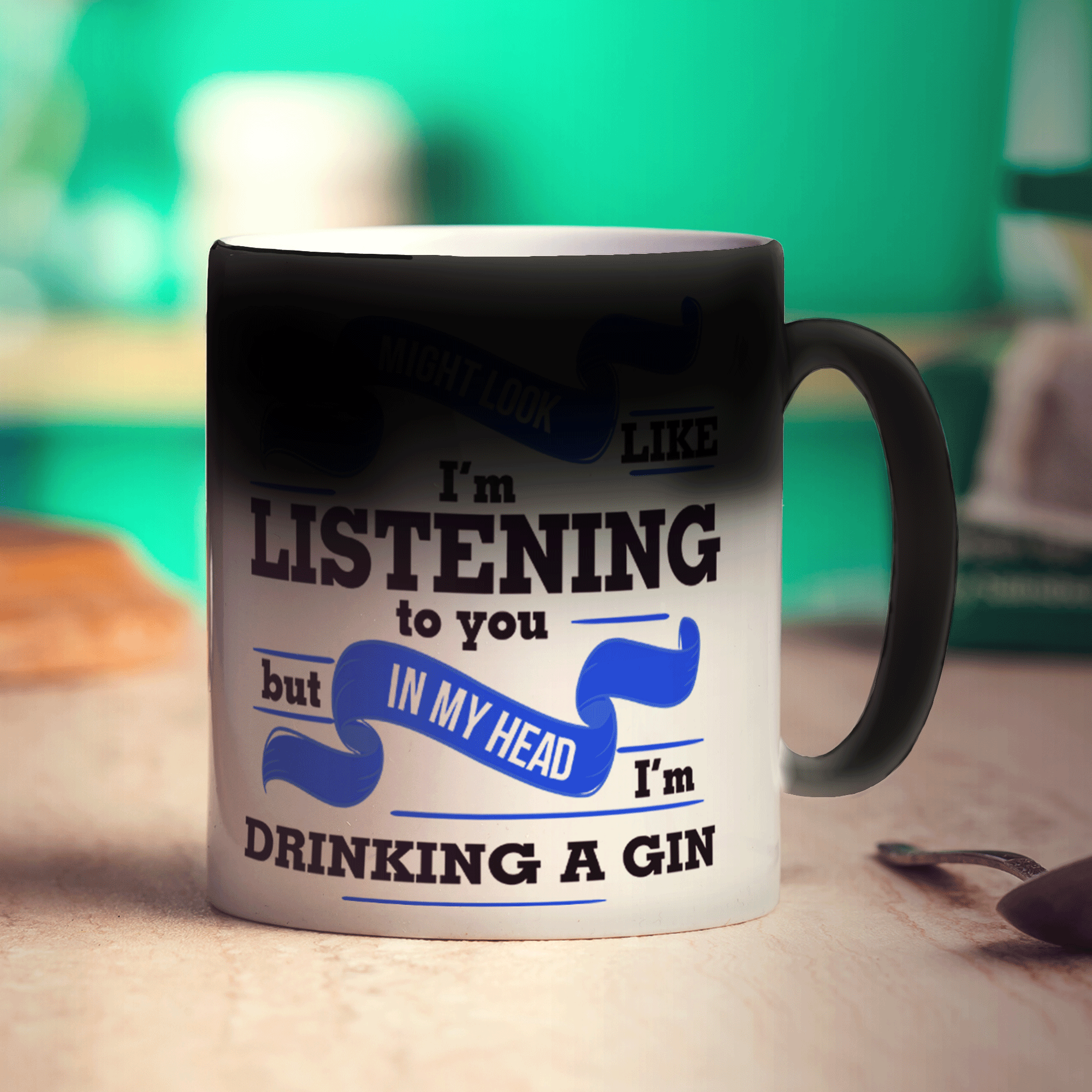 I Might Look Like I'm Listening to you But In My Head I'm Drinking Gin Mug - Standard 330ml (11oz) / Magic Mug