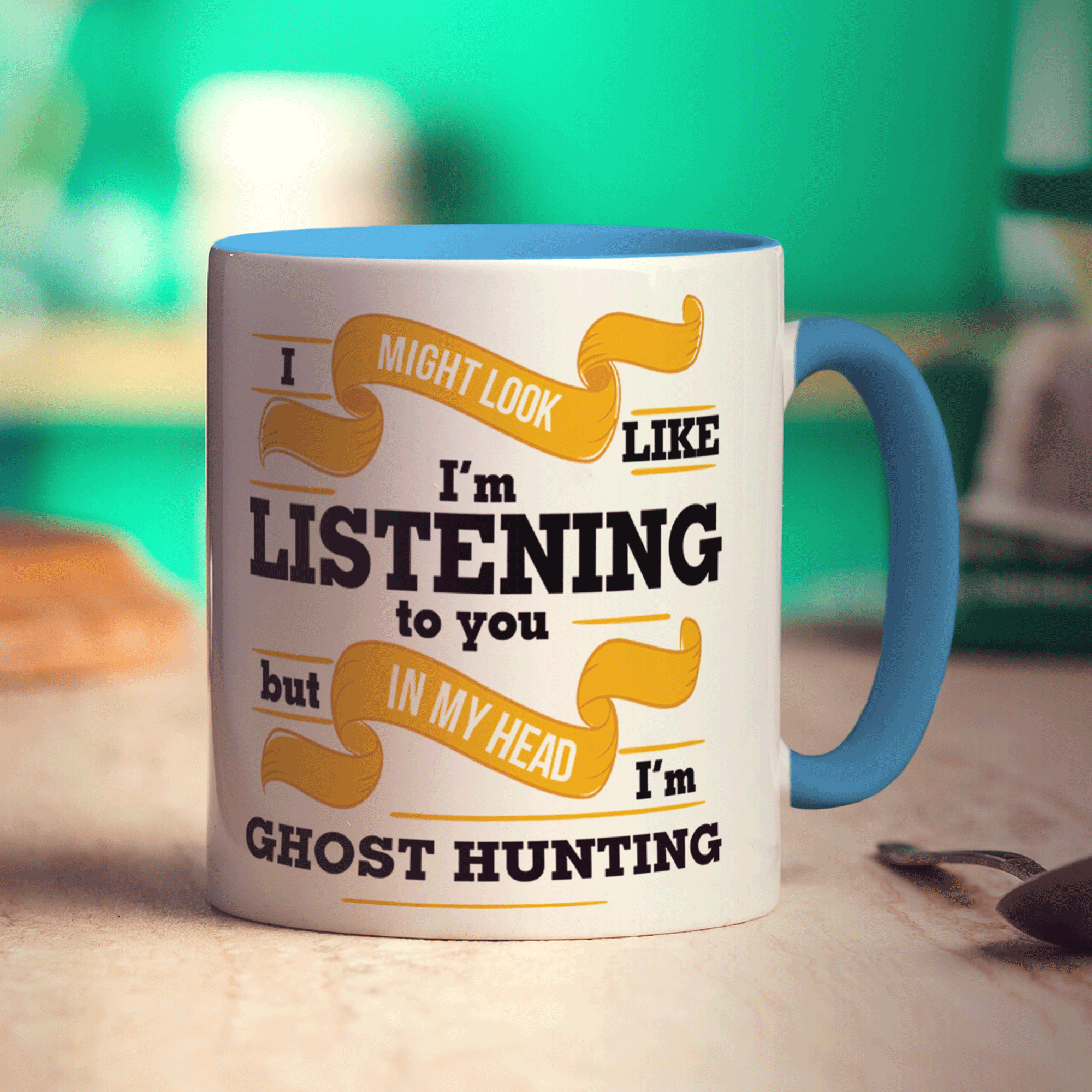 I Might Look Like I'm Listening to you But In My Head I'm Ghost Hunting Mug - Standard 330ml (11oz) / Blue