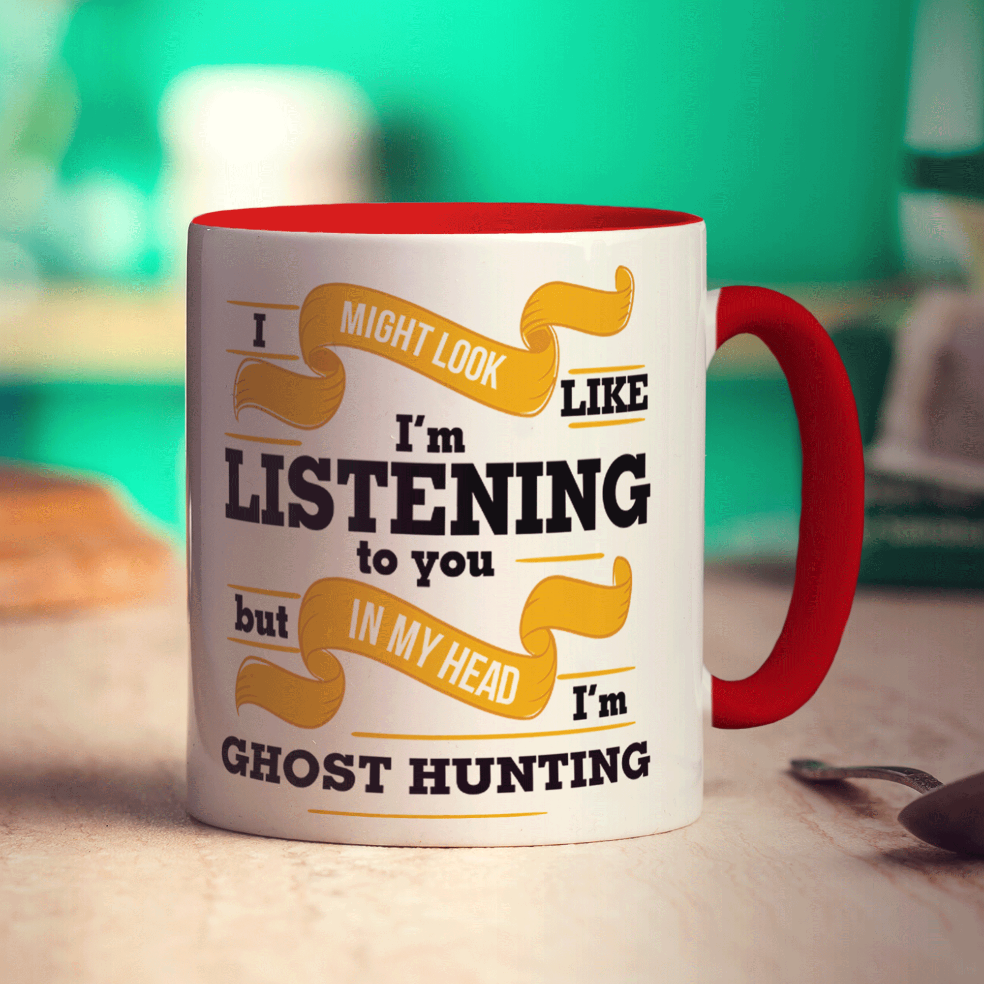 I Might Look Like I'm Listening to you But In My Head I'm Ghost Hunting Mug - Standard 330ml (11oz) / Red