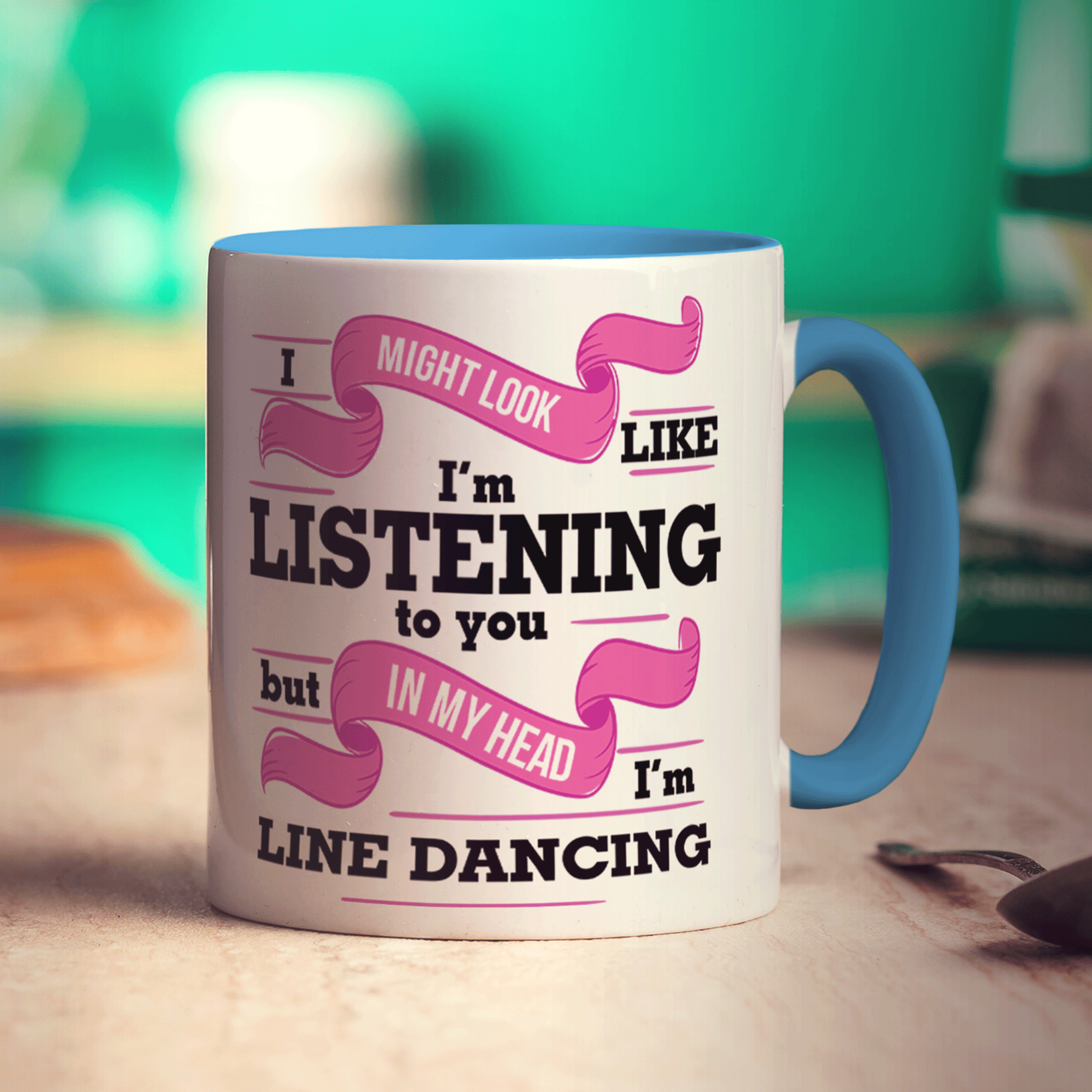 I Might Look Like I'm Listening to you But In My Head I'm Line Dancing Mug - Standard 330ml (11oz) / Blue