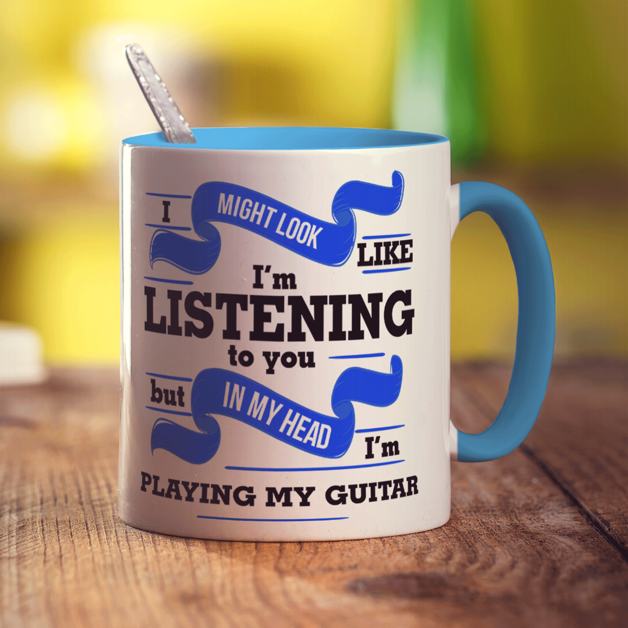 I Might Look Like I'm Listening to you But In My Head I'm Playing My Guitar Mug - Standard 330ml (11oz) / Blue