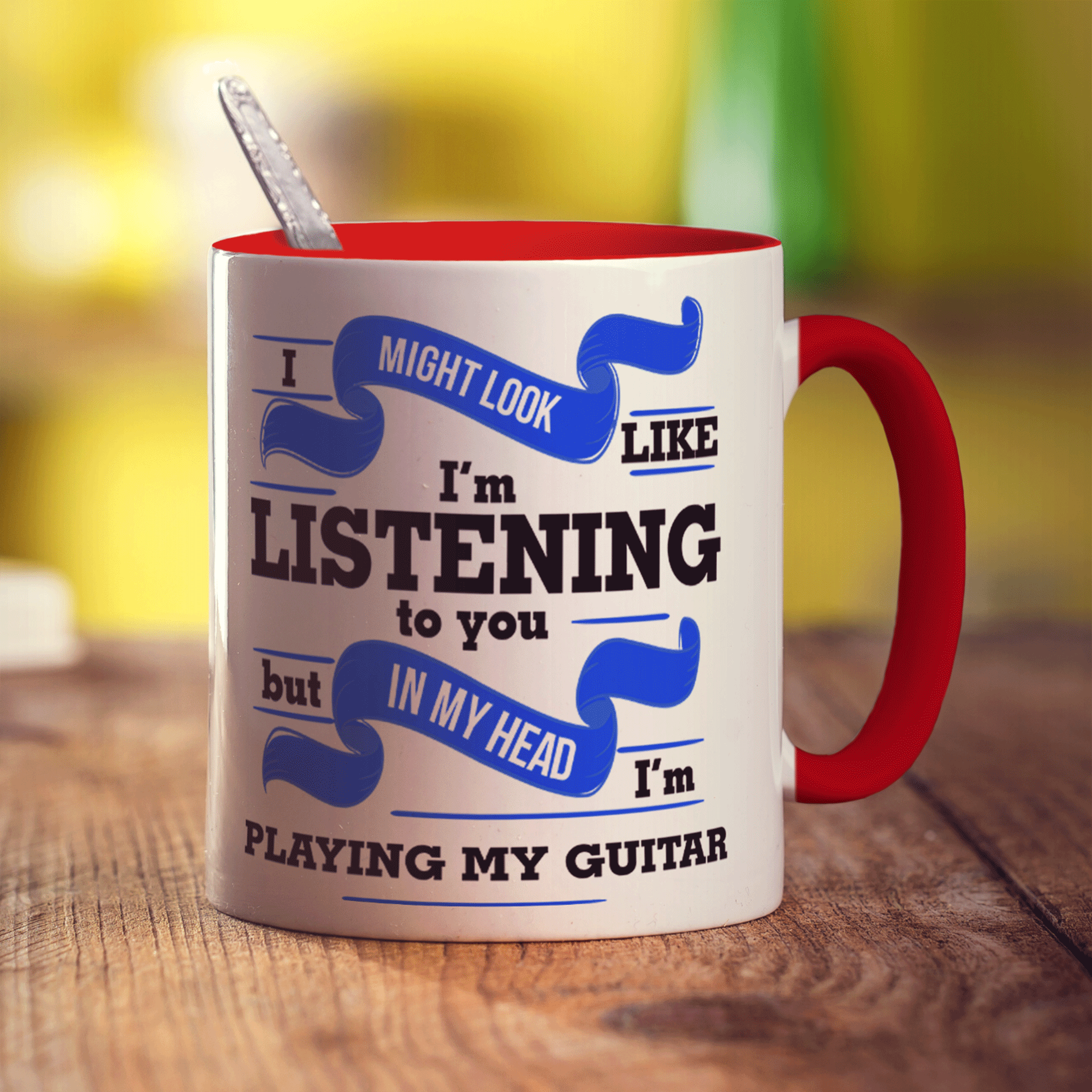 I Might Look Like I'm Listening to you But In My Head I'm Playing My Guitar Mug - Standard 330ml (11oz) / Red