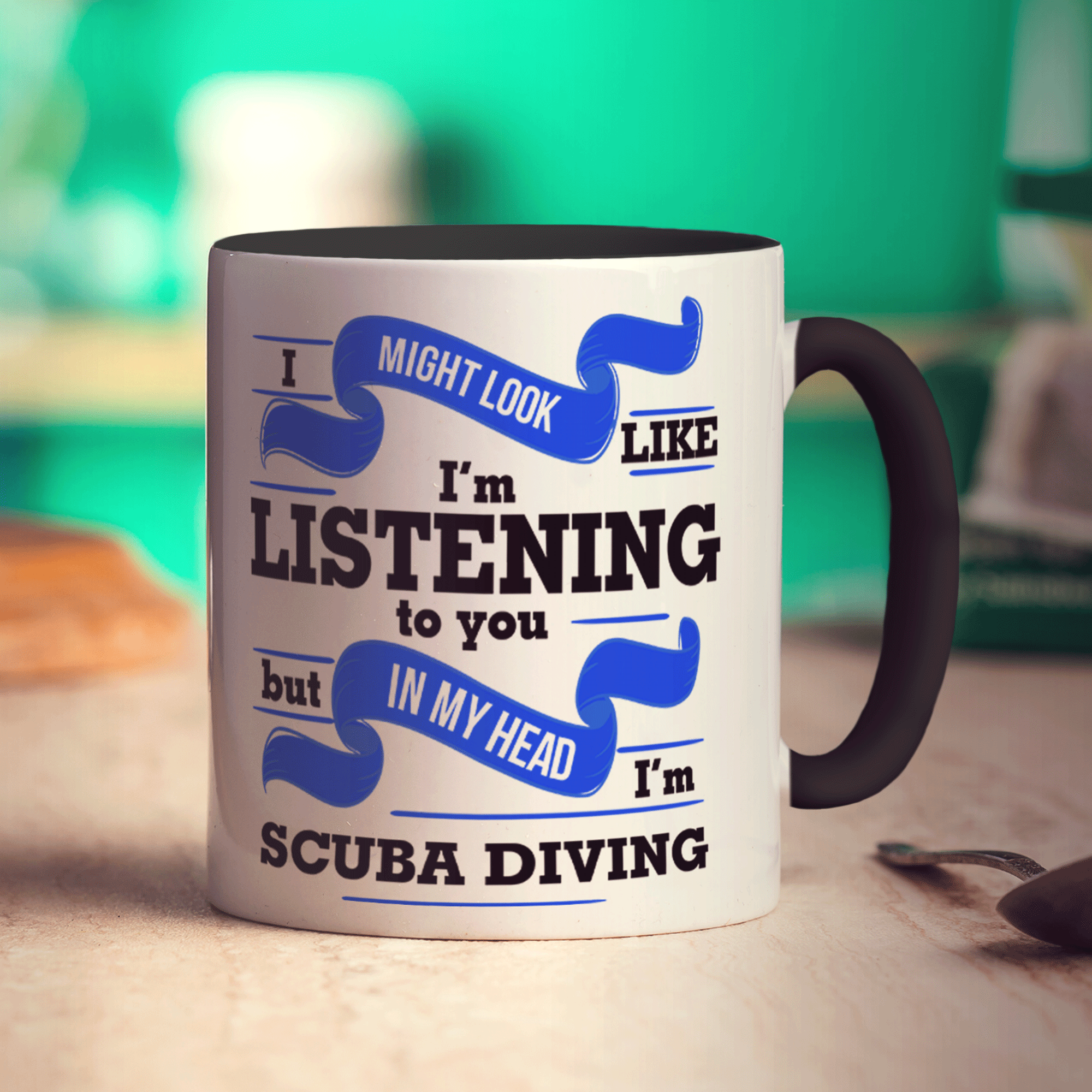 I Might Look Like I'm Listening to you But In My Head I'm Scuba Diving Mug - Standard 330ml (11oz) / Black