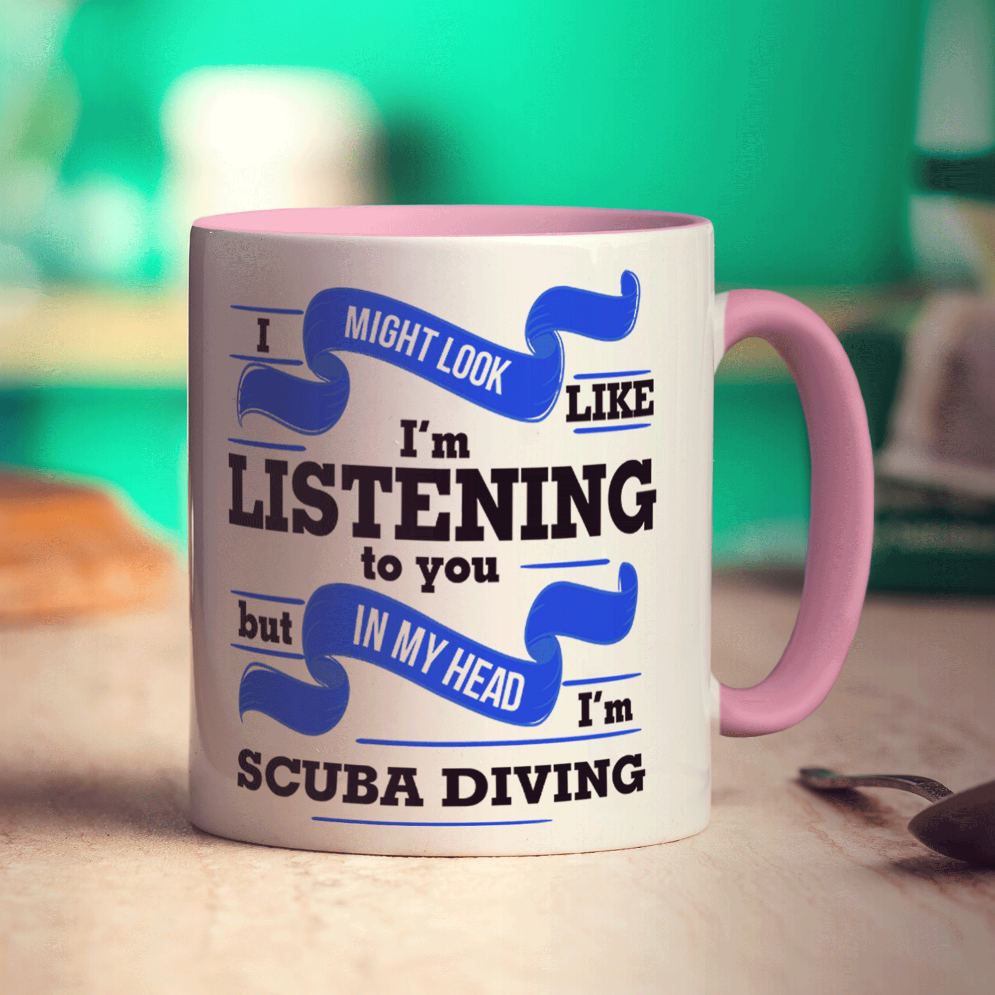 I Might Look Like I'm Listening to you But In My Head I'm Scuba Diving Mug - Standard 330ml (11oz) / Pink