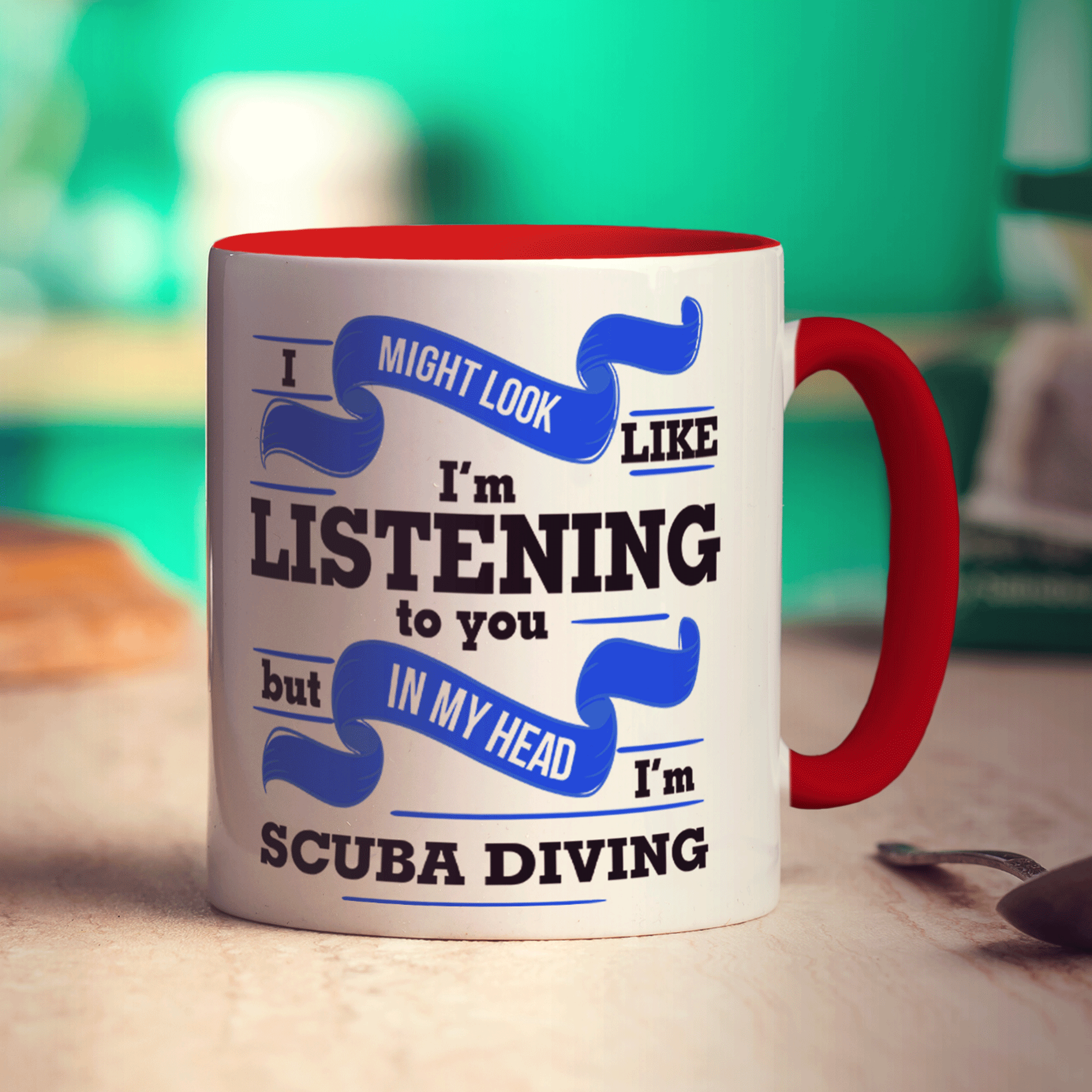 I Might Look Like I'm Listening to you But In My Head I'm Scuba Diving Mug - Standard 330ml (11oz) / Red