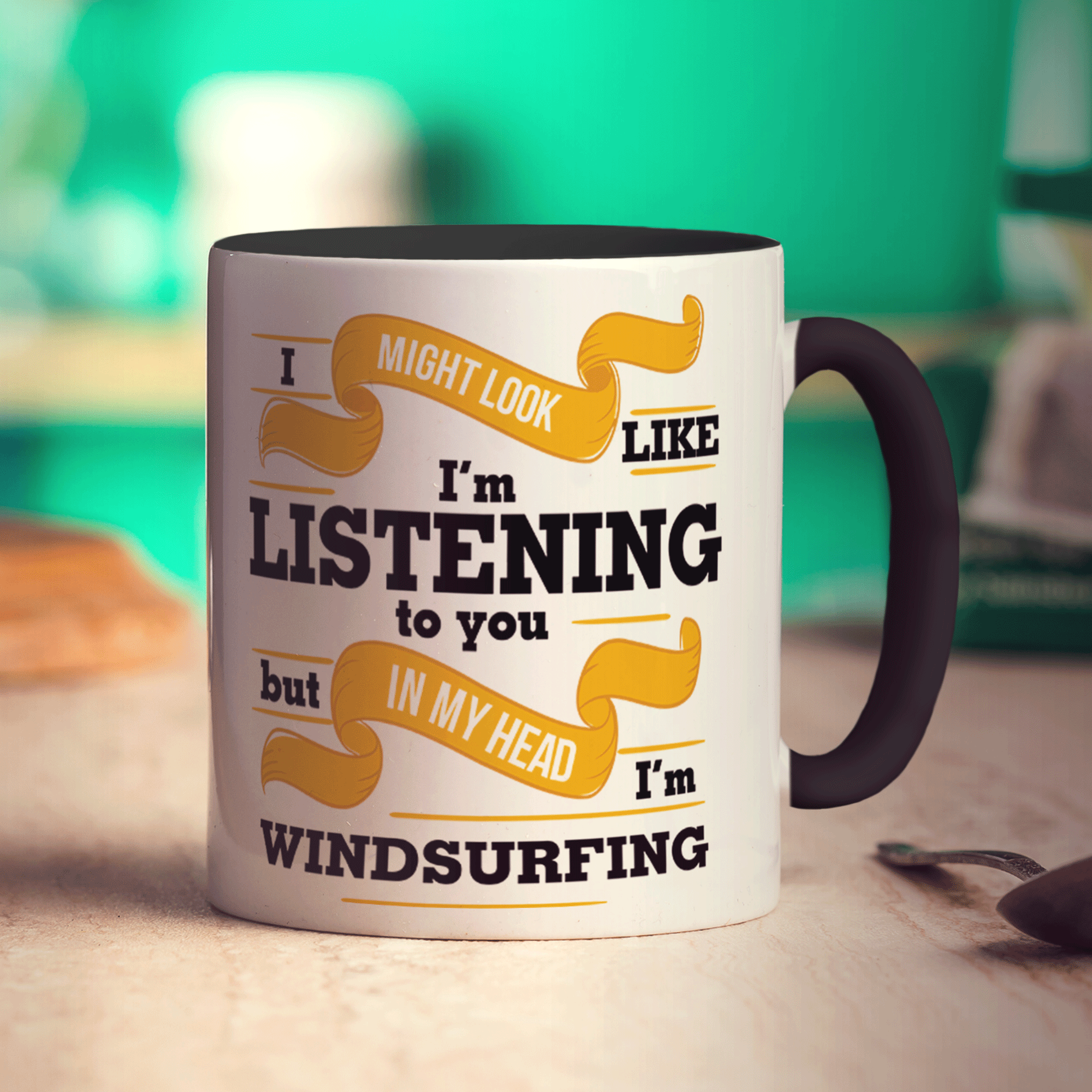 I Might Look Like I'm Listening to you But In My Head I'm Windsurfing Mug - Standard 330ml (11oz) / Black