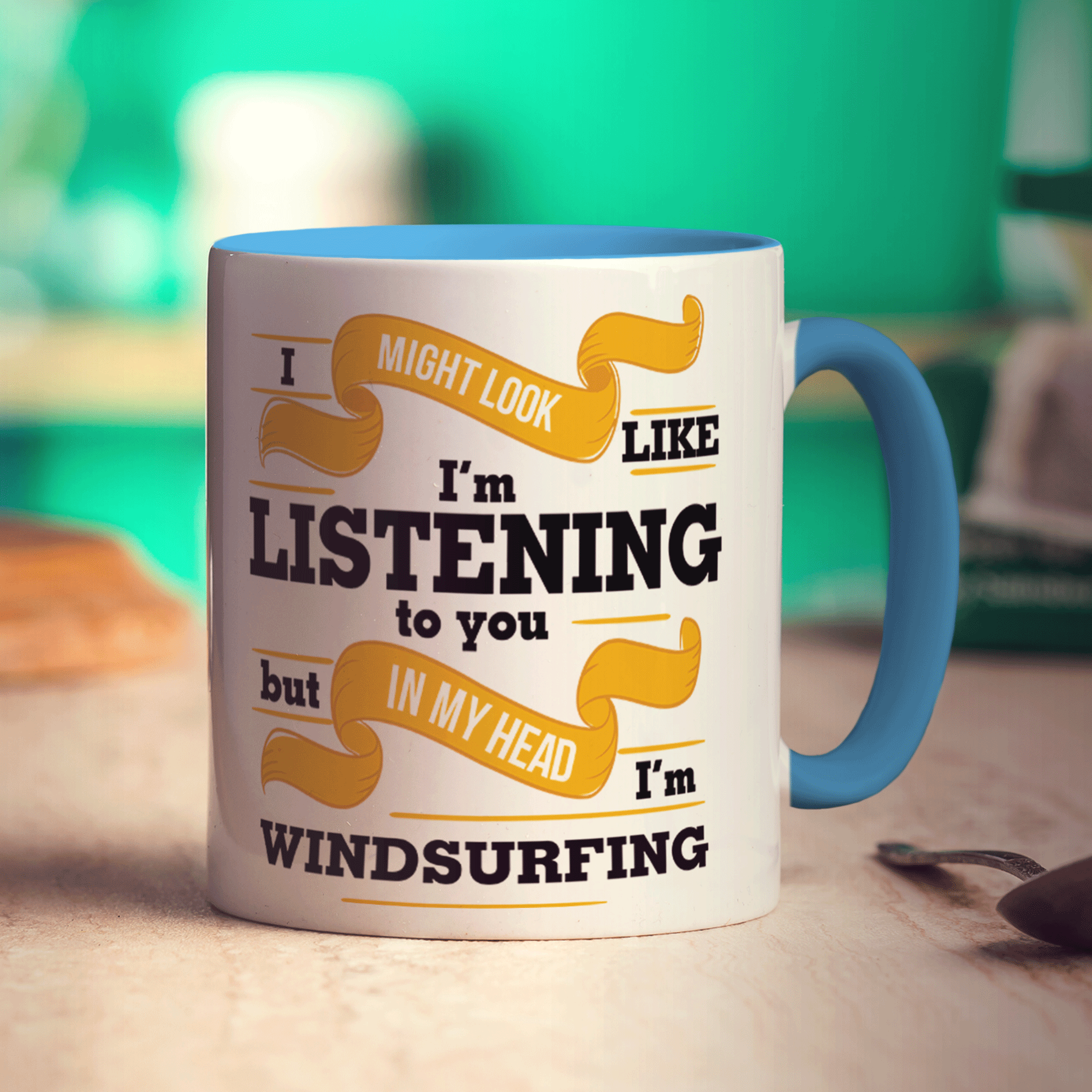 I Might Look Like I'm Listening to you But In My Head I'm Windsurfing Mug - Standard 330ml (11oz) / Blue