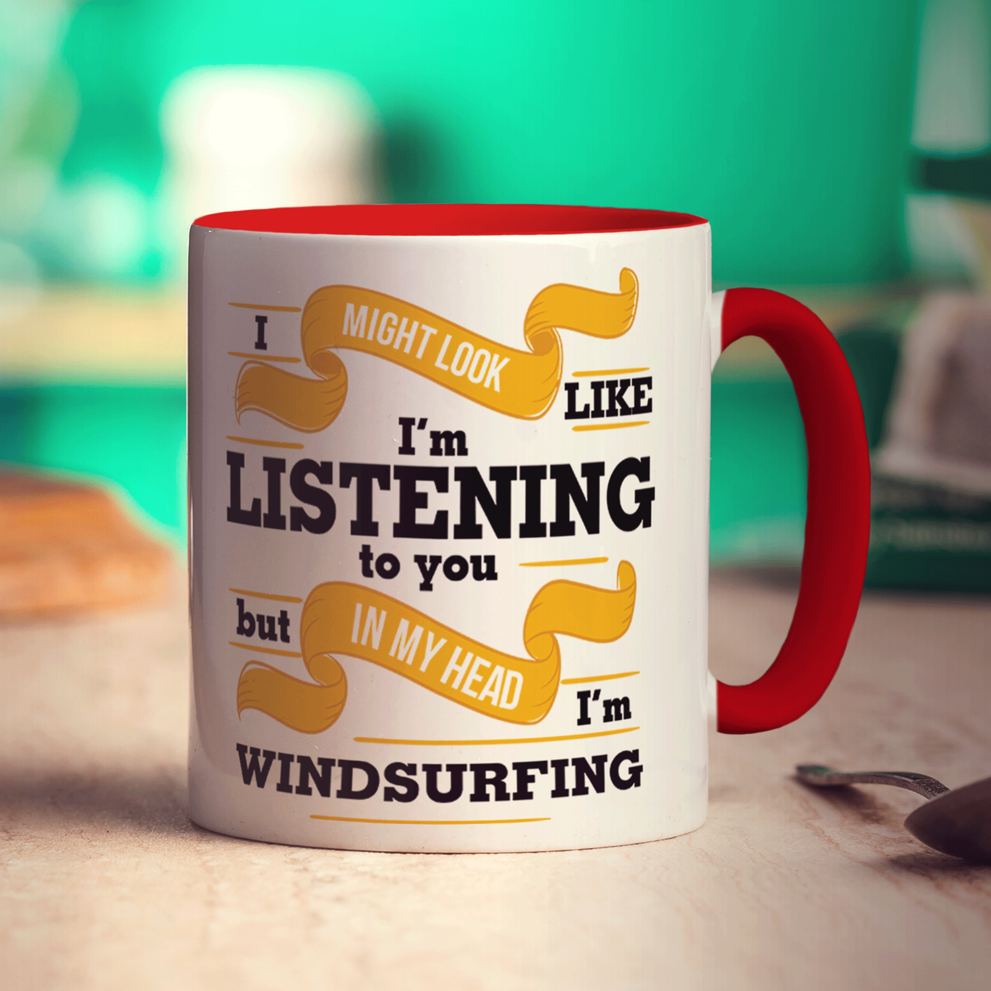 I Might Look Like I'm Listening to you But In My Head I'm Windsurfing Mug - Standard 330ml (11oz) / Red