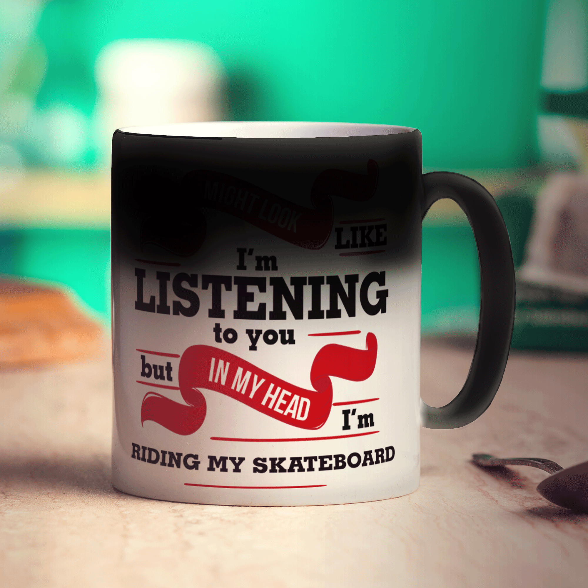 I Might Look Like I'm Listening But In My Head I'm Riding My Skateboard Mug - Standard 330ml (11oz) / Magic Mug
