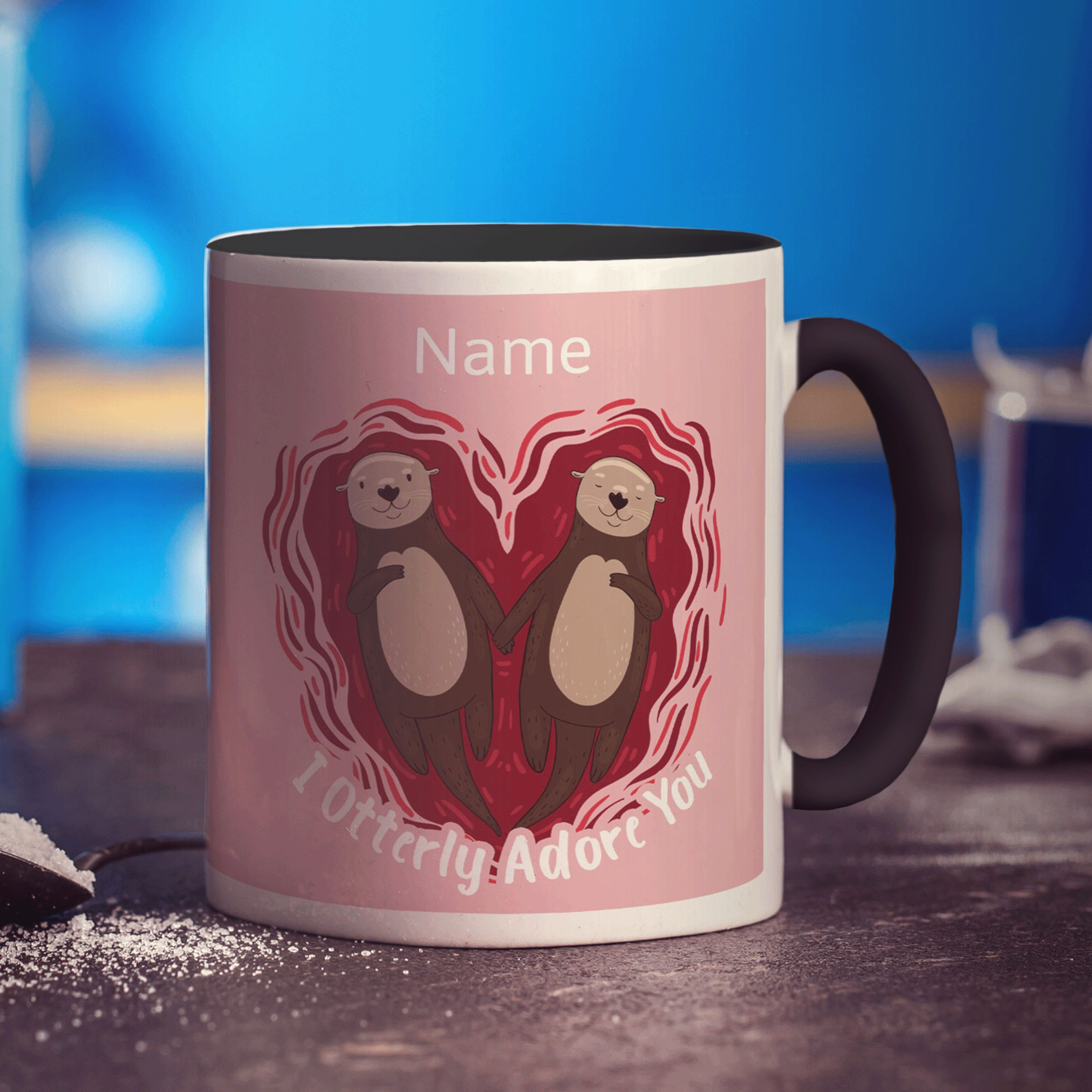 I Otterly Adore You Name Mug