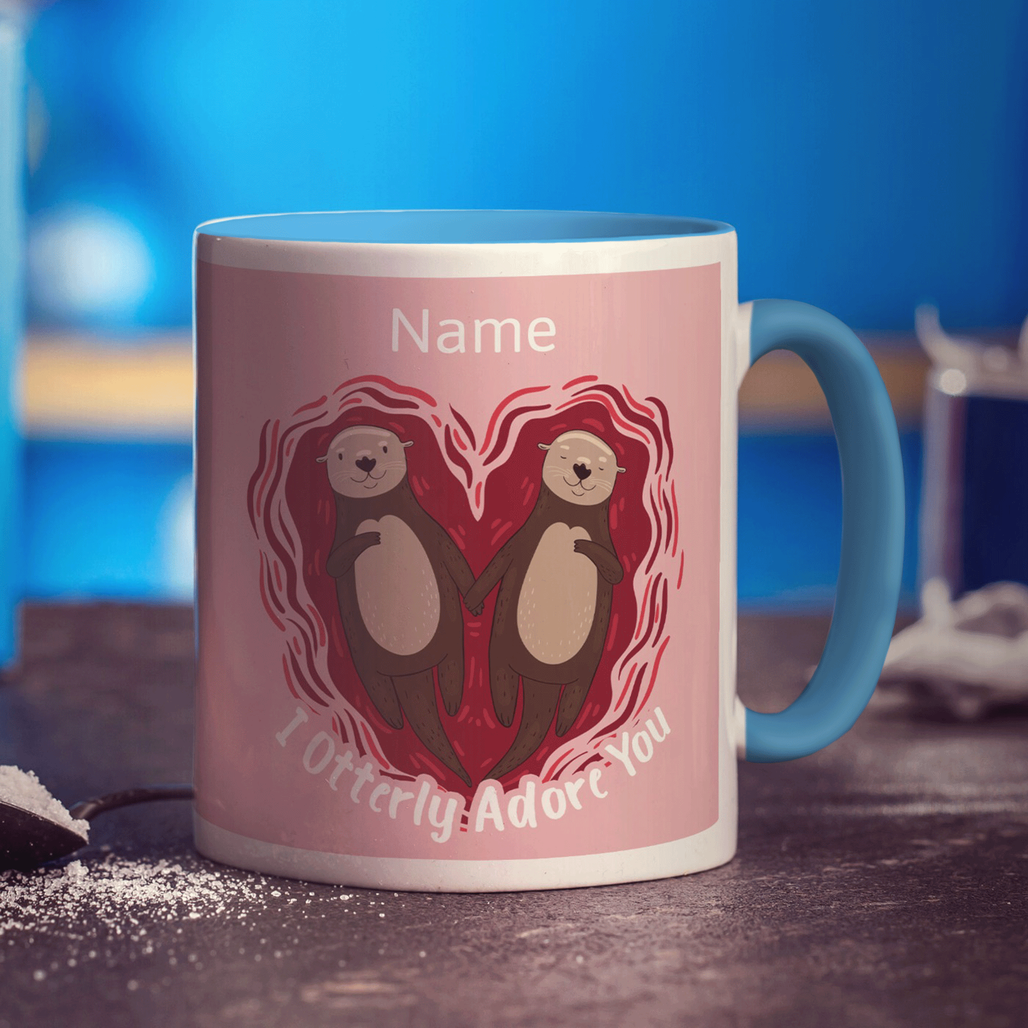 I Otterly Adore You Name Mug