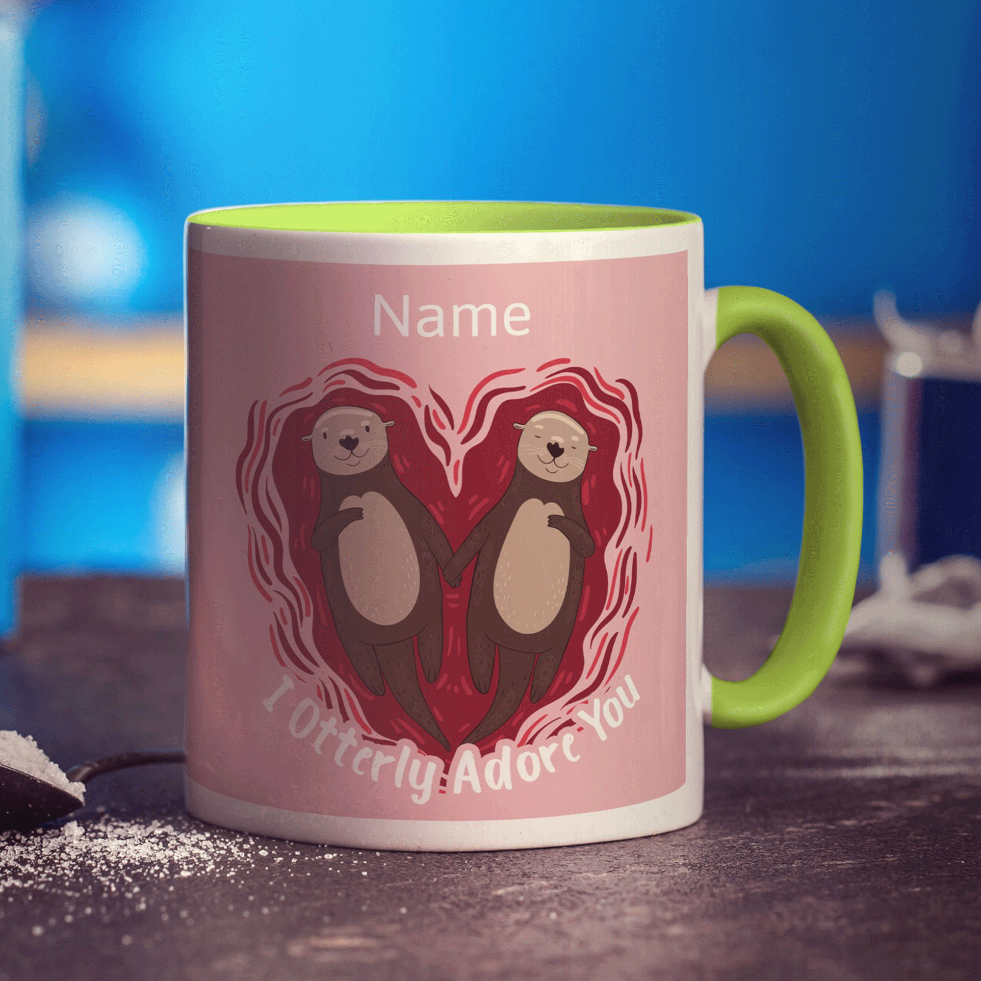 I Otterly Adore You Name Mug