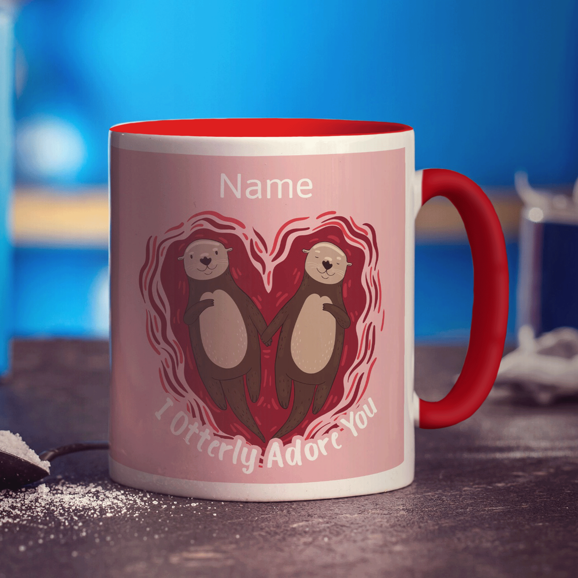 I Otterly Adore You Name Mug