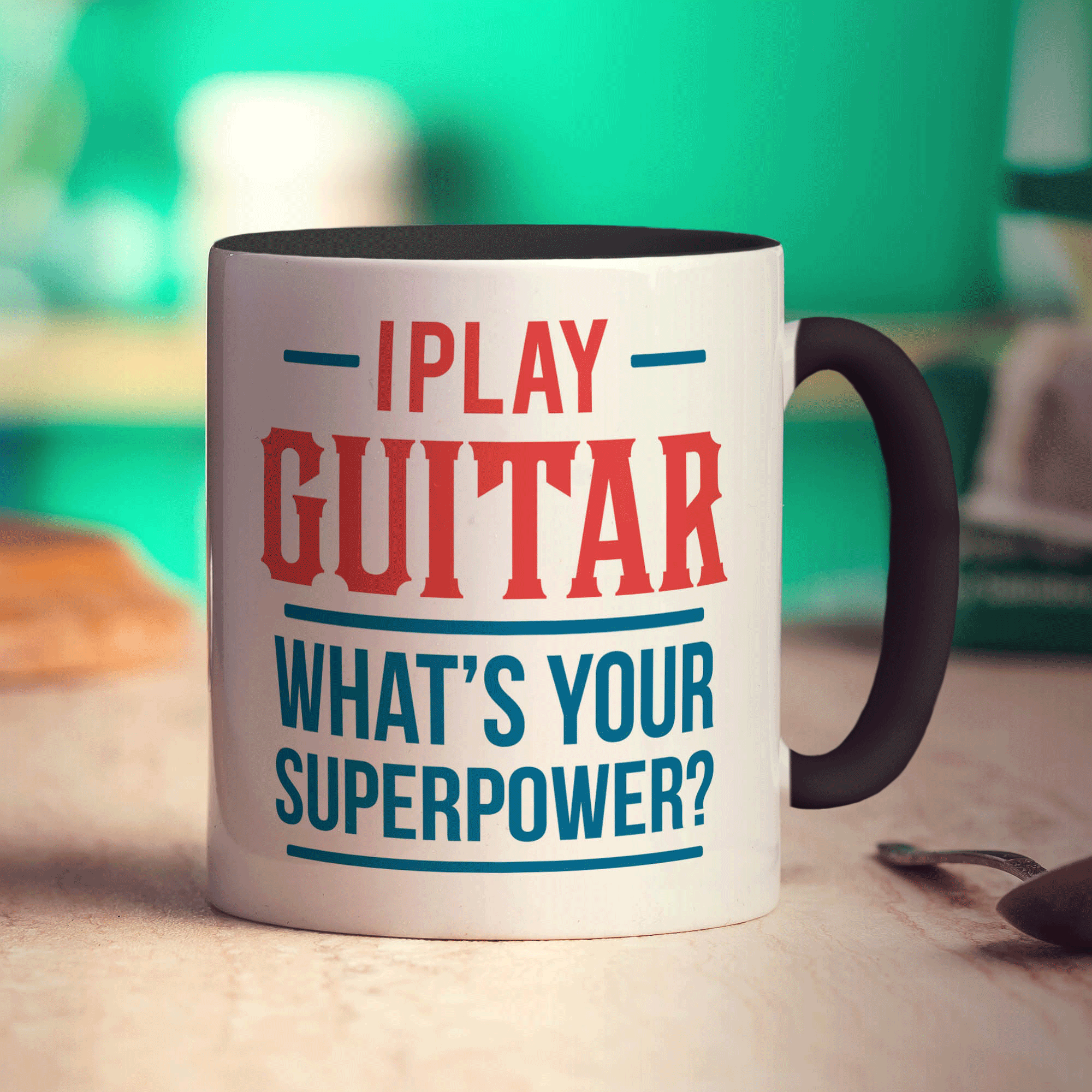 I Play Guitar What's Your Superpower Mug - Standard 330ml (11oz) / Black