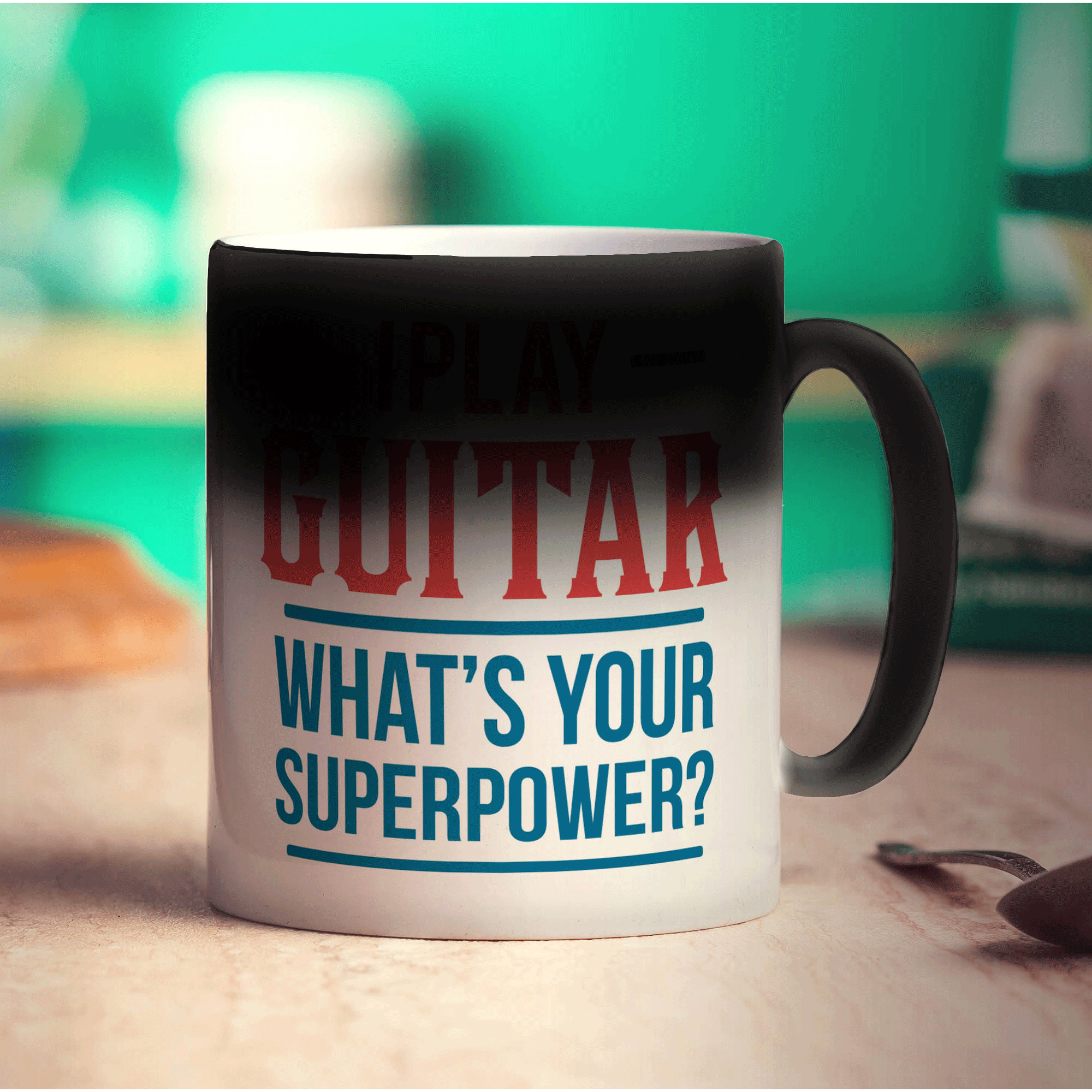I Play Guitar What's Your Superpower Mug - Standard 330ml (11oz) / Magic Mug
