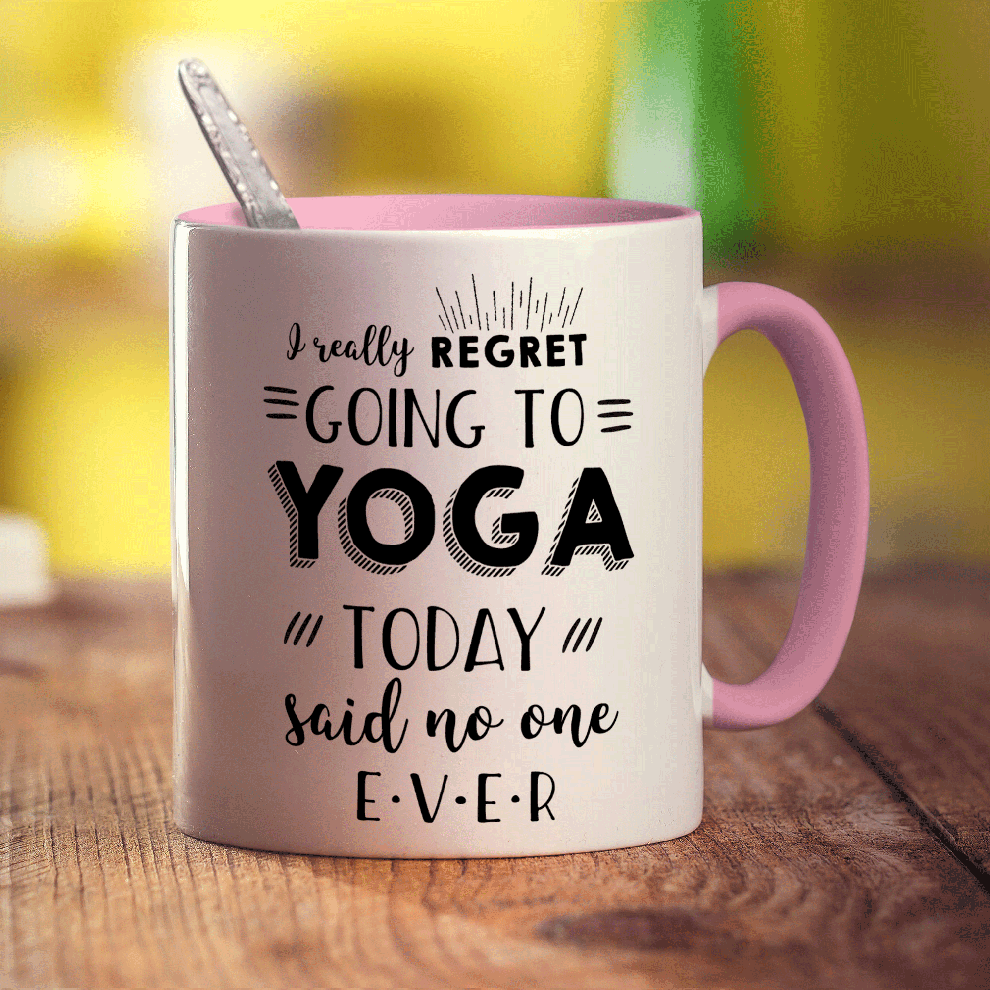 I Really Regret Going to Yoga Today Said No One Ever Mug - Standard 330ml (11oz) / Pink