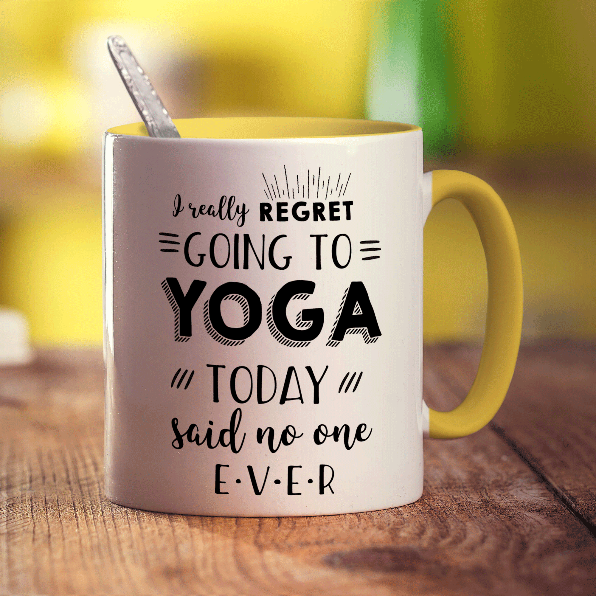I Really Regret Going to Yoga Today Said No One Ever Mug - Standard 330ml (11oz) / Yellow