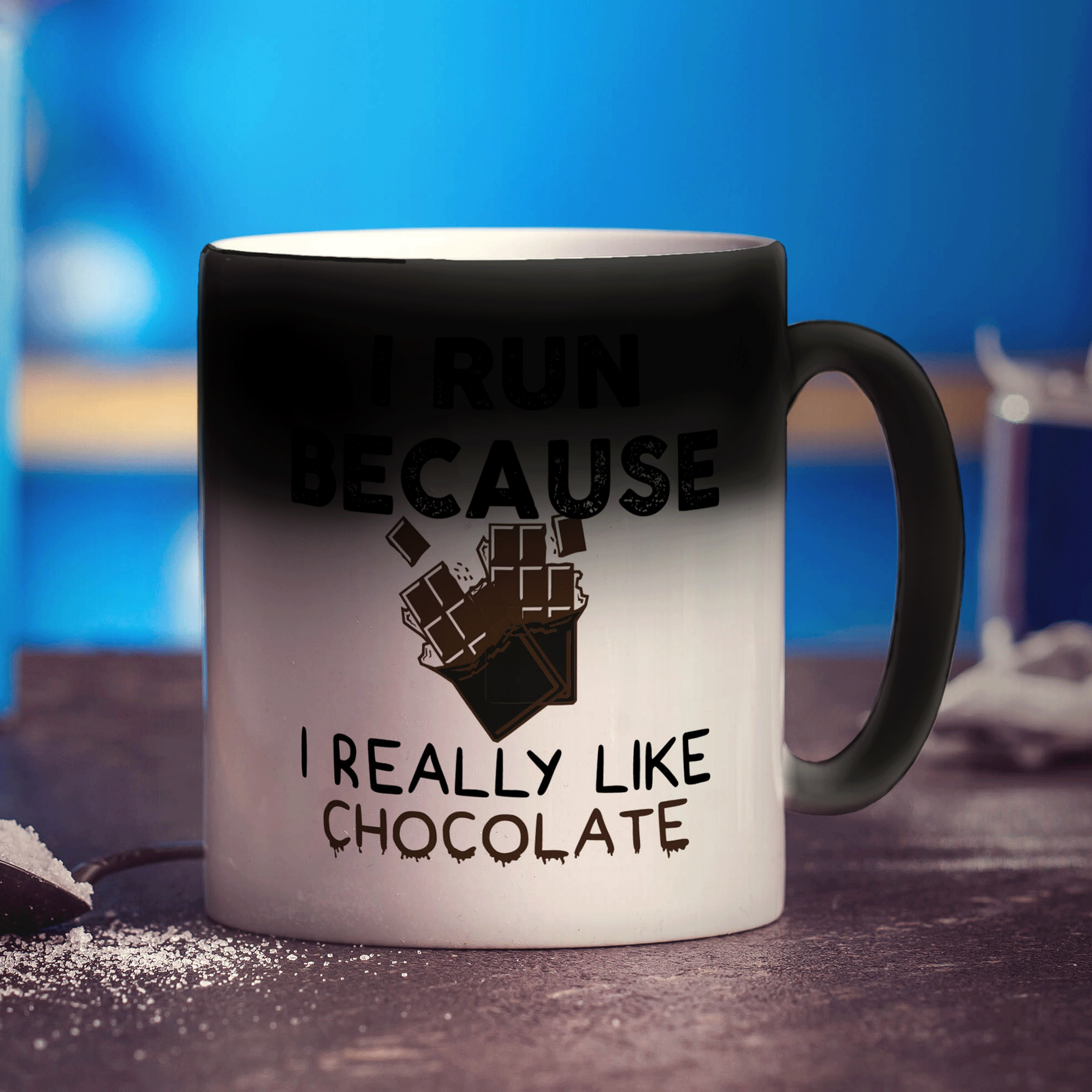 I Run Because I Really Like Chocolate Mug - Standard 330ml (11oz) / Magic Mug
