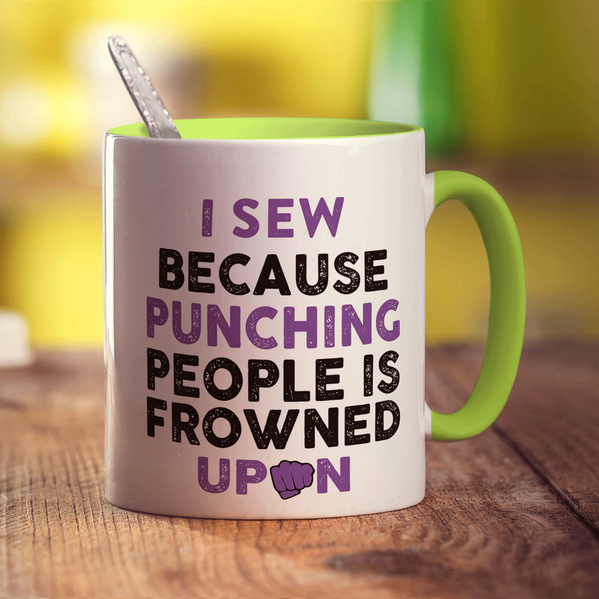 I Sew Because Punching People is Frowned Upon Mug