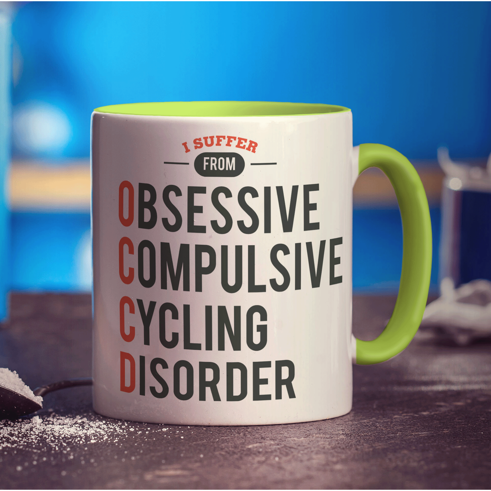 I Suffer From Obsessive, Compulsive Cycling Disorder Mug - Standard 330ml (11oz) / Green