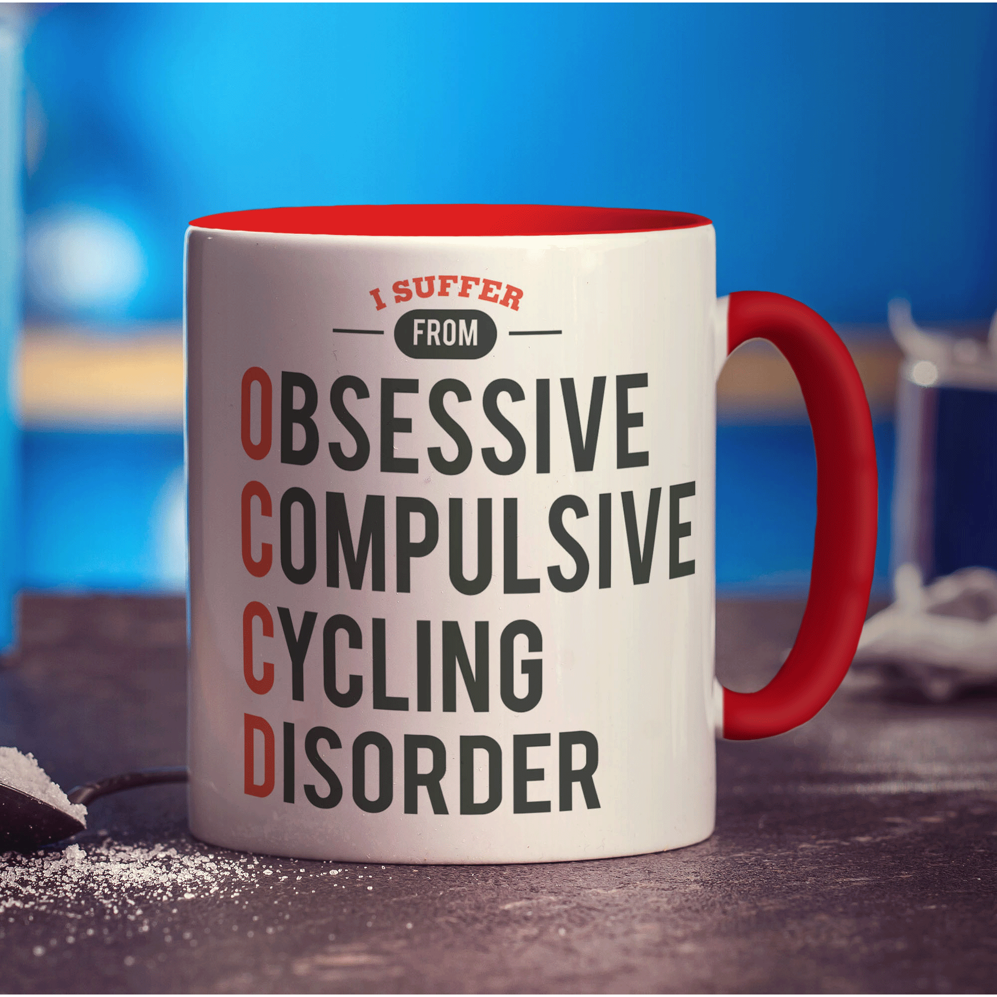 I Suffer From Obsessive, Compulsive Cycling Disorder Mug - Standard 330ml (11oz) / Red