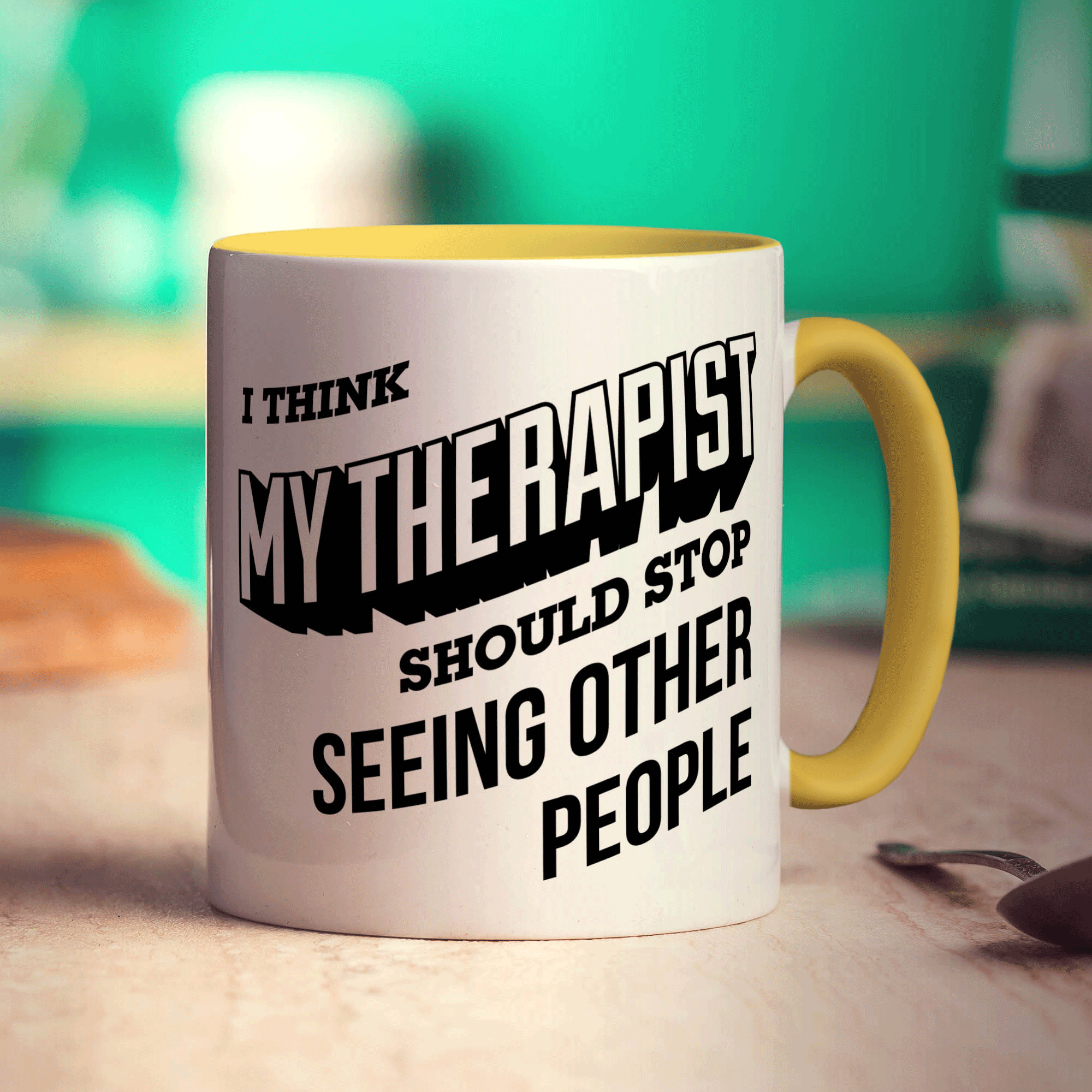 I Think My Therapist Should Stop Seeing Other People Mug - Standard 330ml (11oz) / Yellow