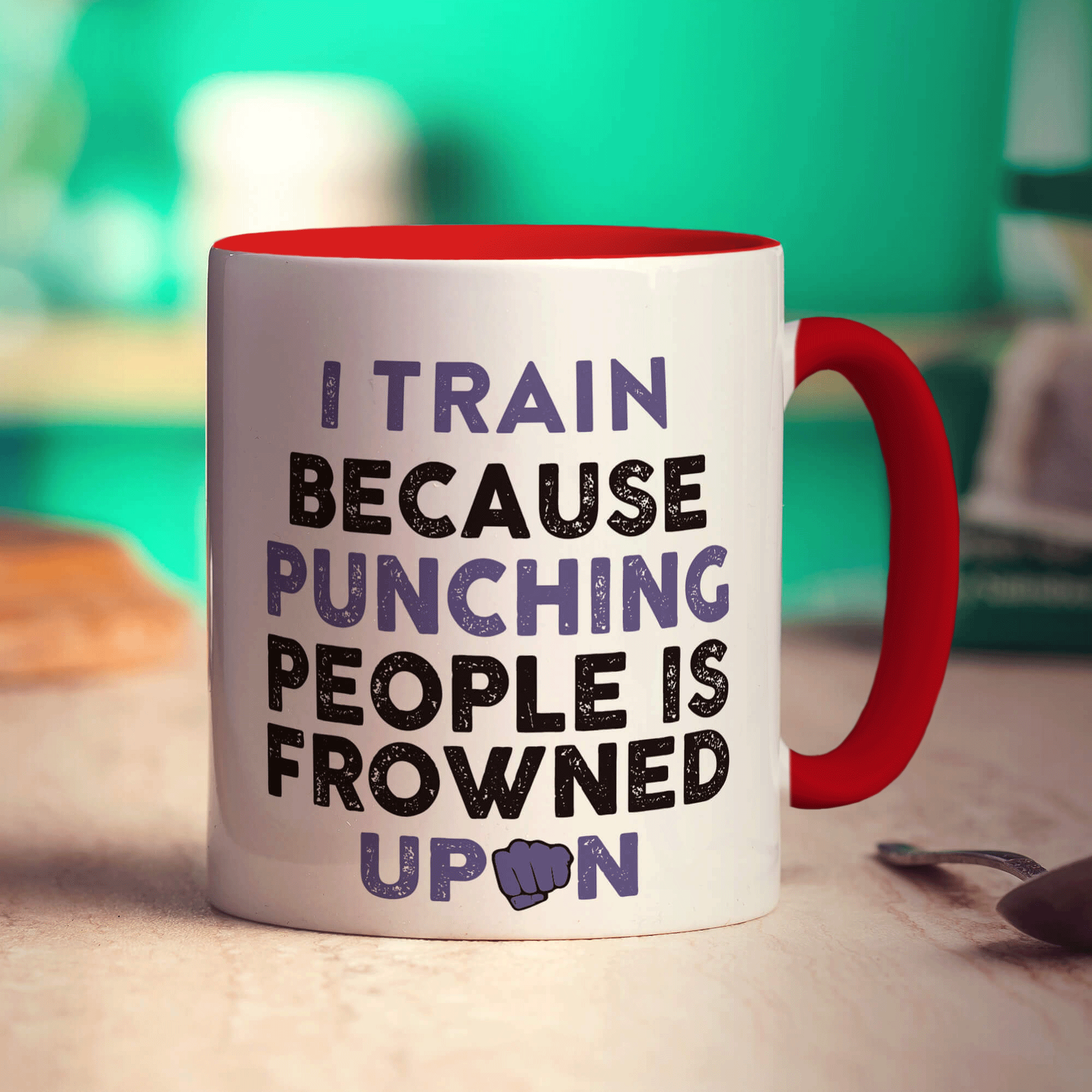 I Train Because Punching People is Frowned Upon Mug - Standard 330ml (11oz) / Red